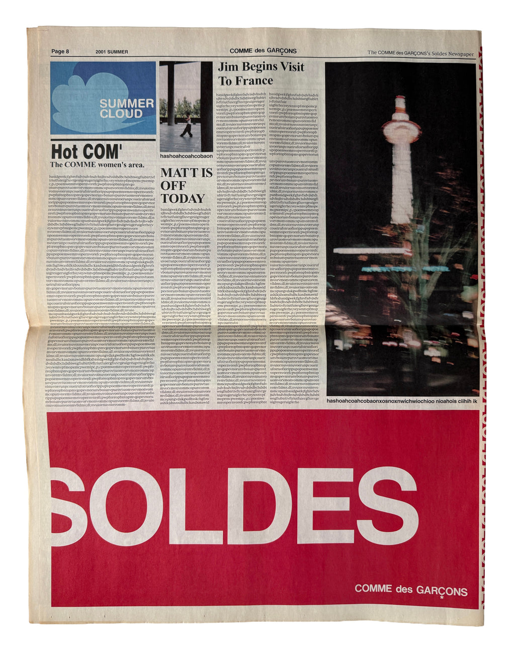 COMME des GARÇONS 2001 Summer Newspaper