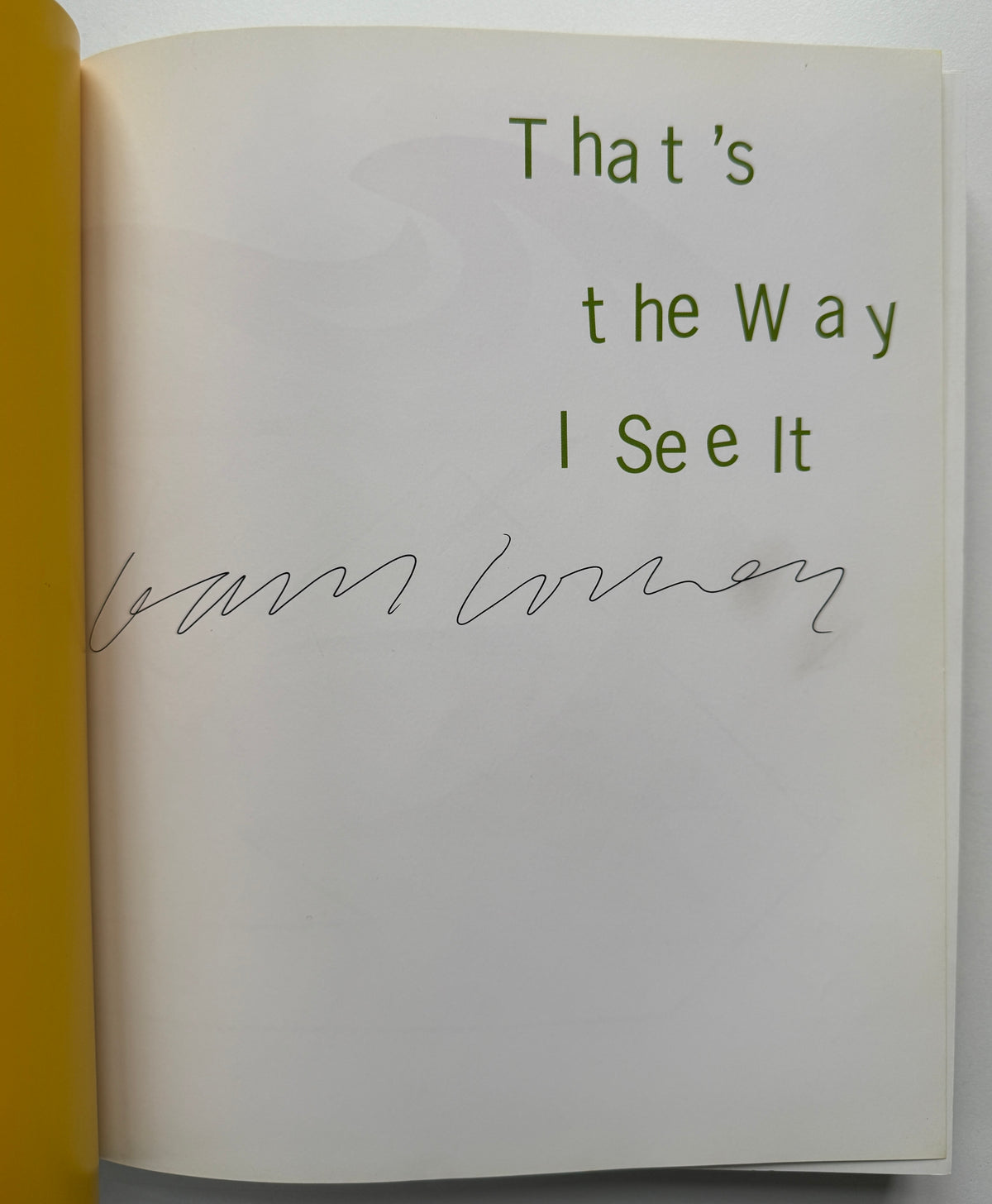 [SIGNED] DAVID HOCKNEY THAT'S THE WAY I SEET IT