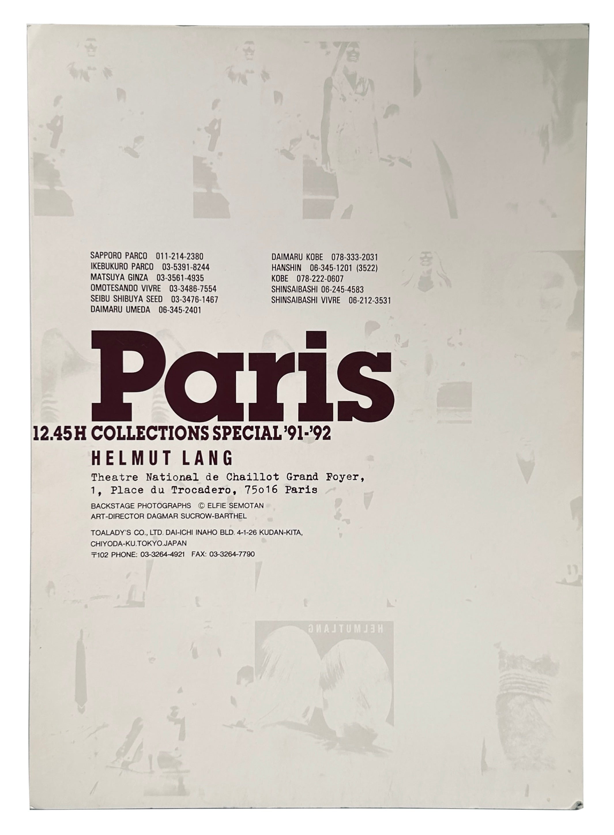 Helmut Lang Paris Collection Special Fall/Winter 91-92