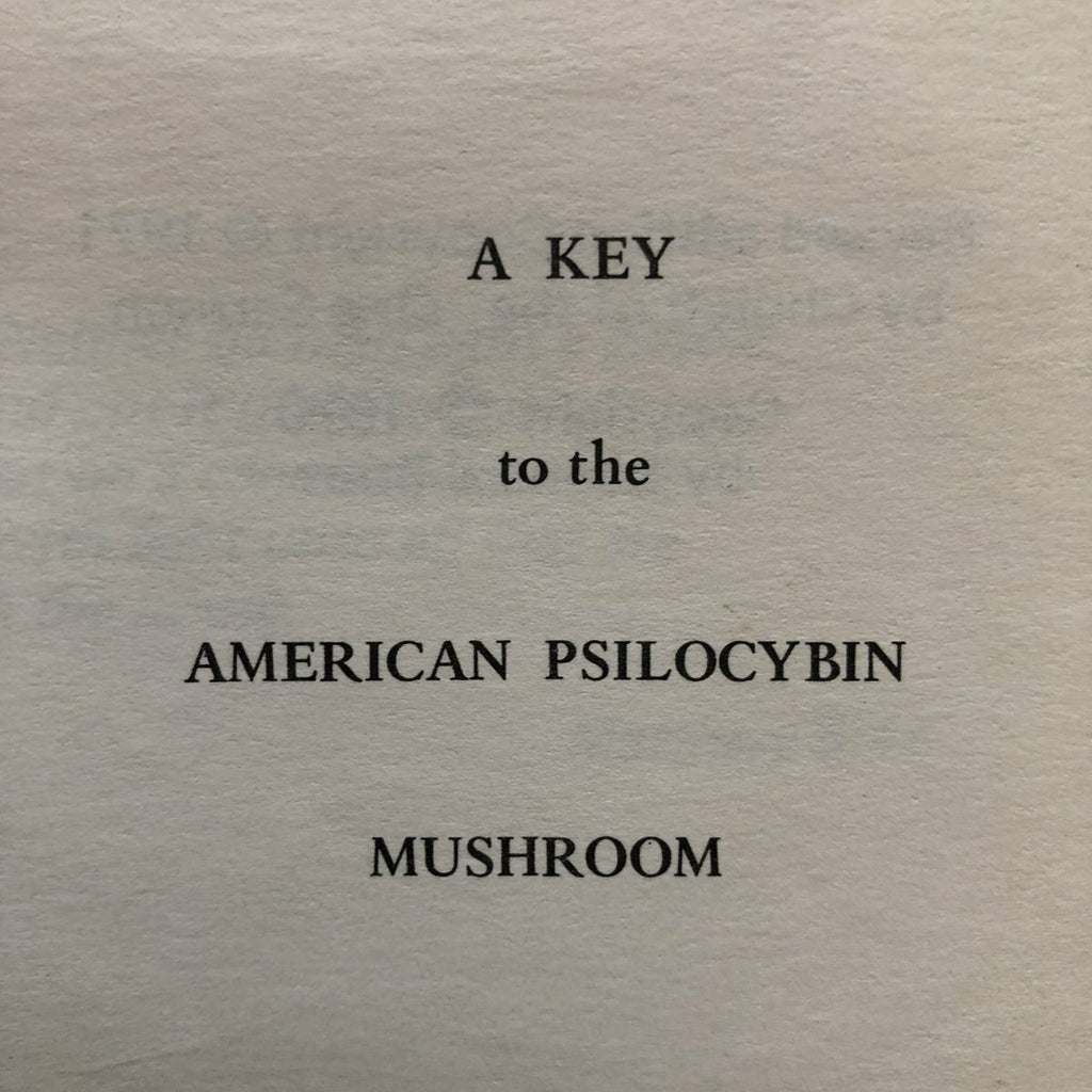 A Key To The American Psilocybin Mushroom