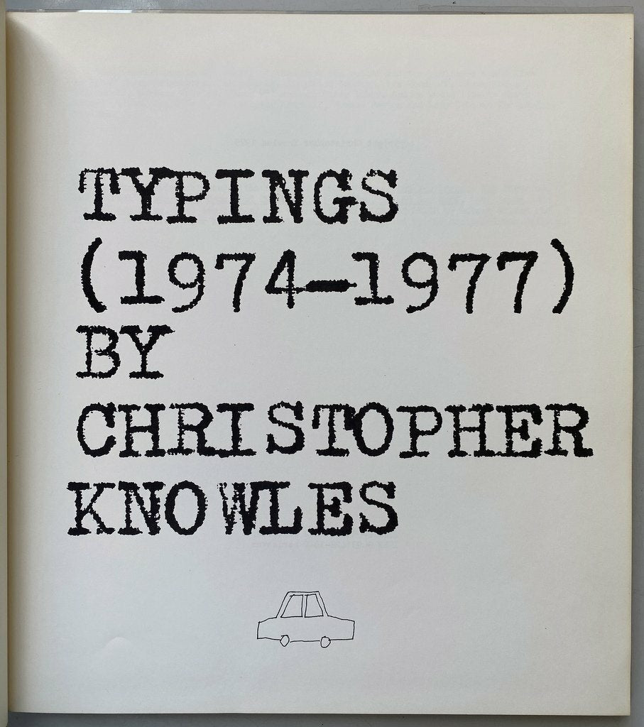 [SIGNED] TYPINGS CHRISTOPHER KNOWLES