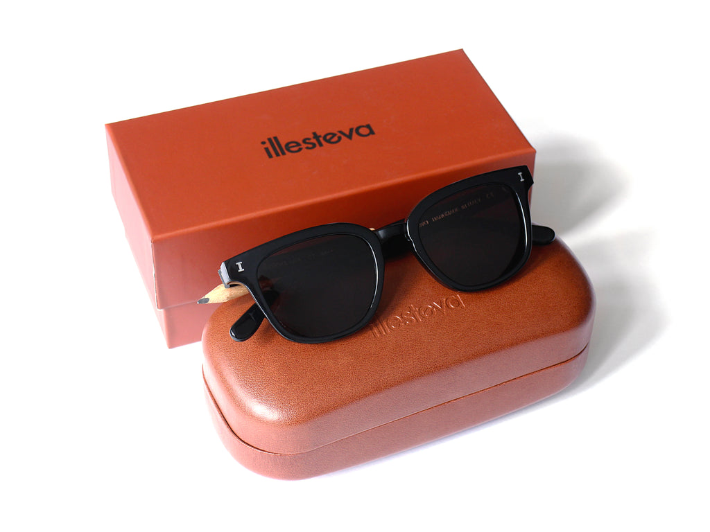 Illesteva+IDEA 'Designer' Sunglasses BLACK