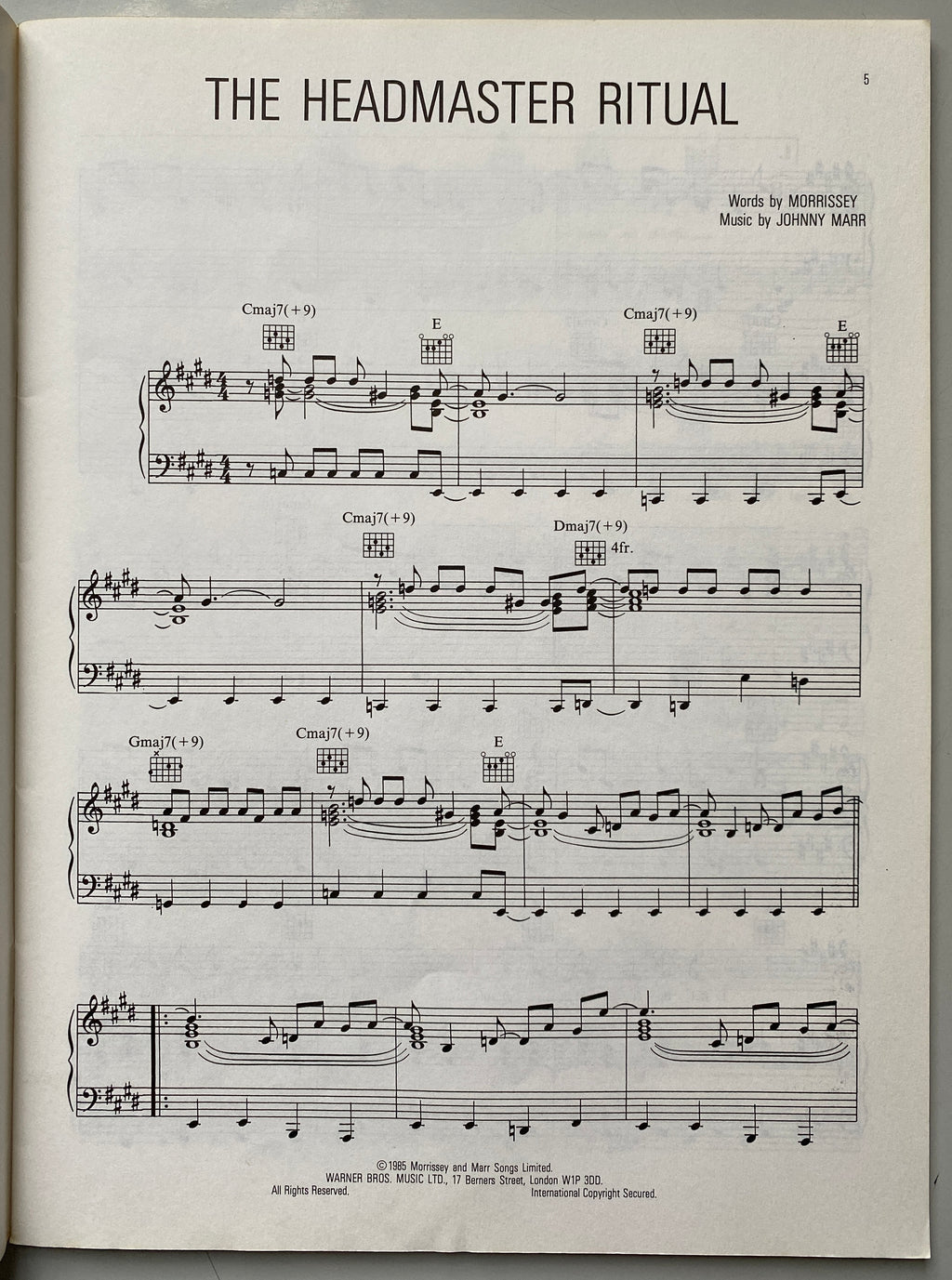 The Smiths Meat is Murder songbook