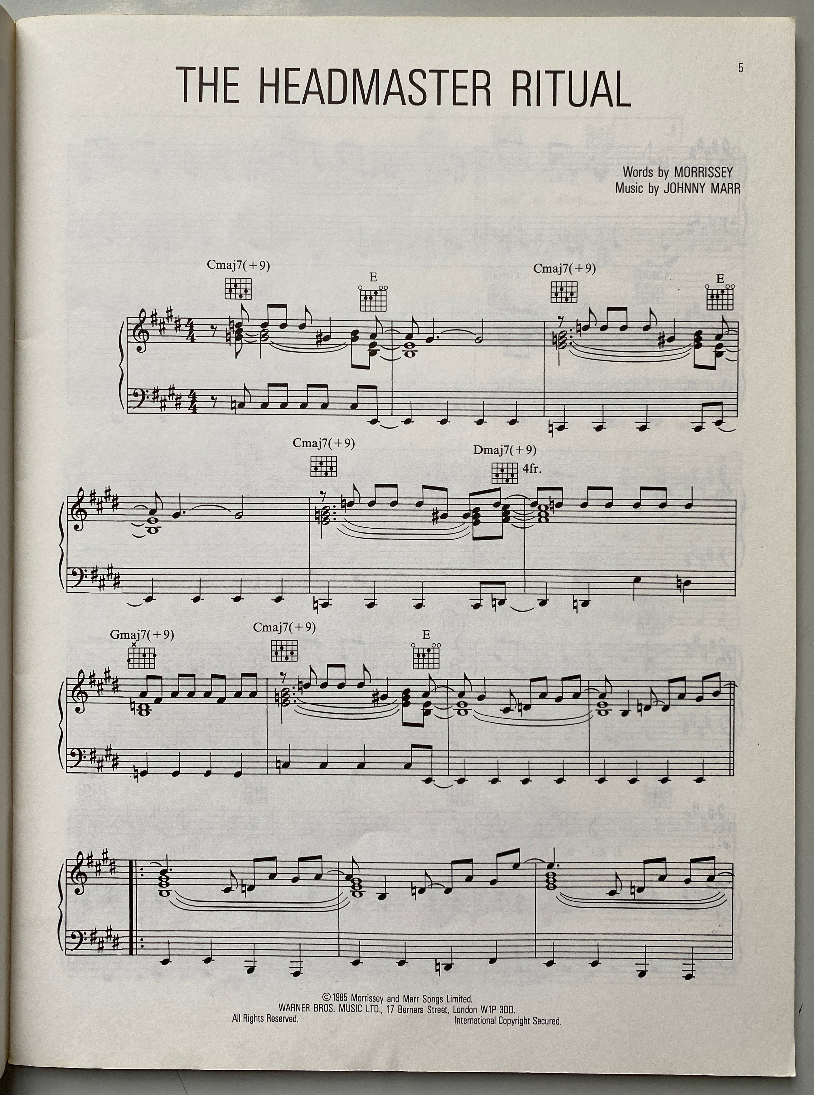 The Smiths Meat is Murder songbook