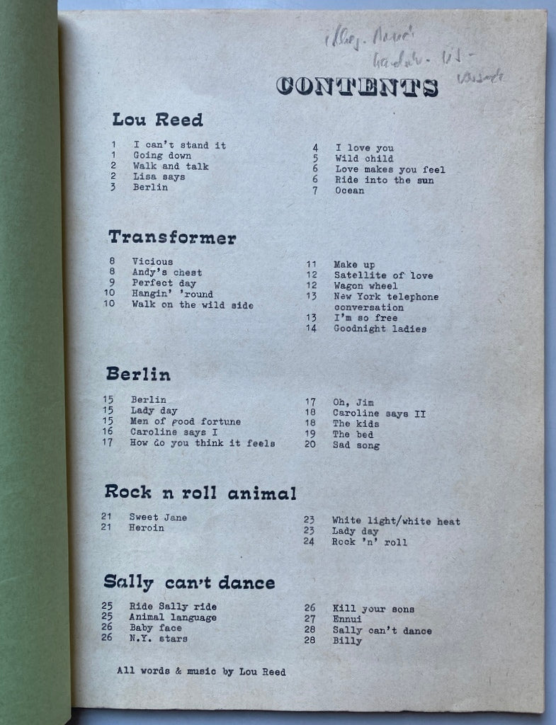 Lou Reed Songbook