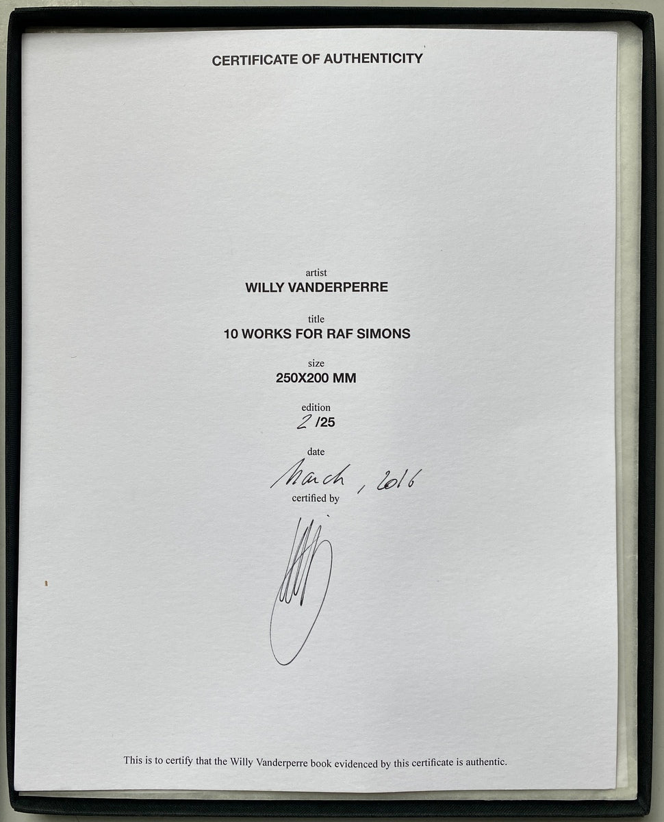 [SIGNED] WILLY VANDERPERRE 10 WORKS FOR RAF SIMONS