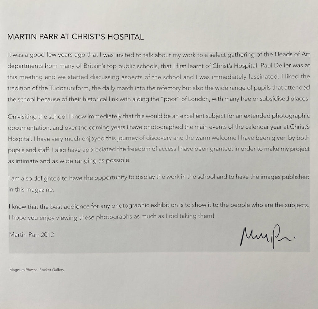 [SIGNED] MARTIN PARR AT CHRIST'S HOSPITAL