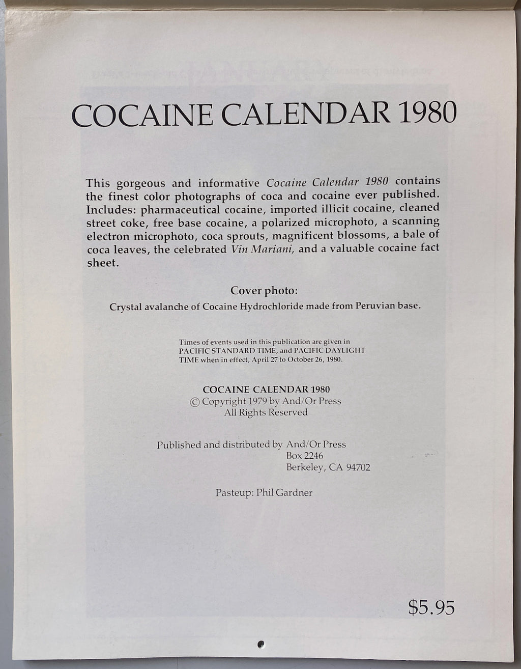 Cocaine Calendar 1980