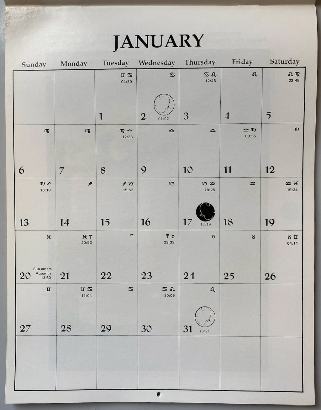 Cocaine Calendar 1980