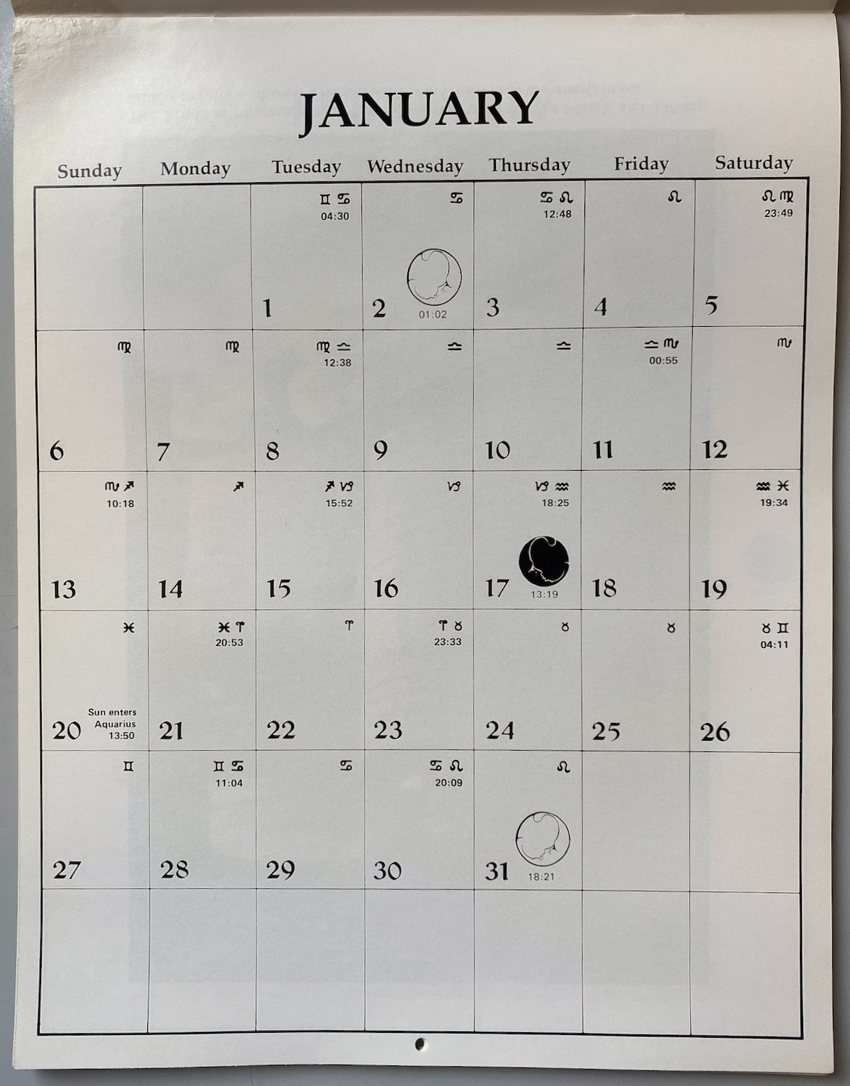 Cocaine Calendar 1980