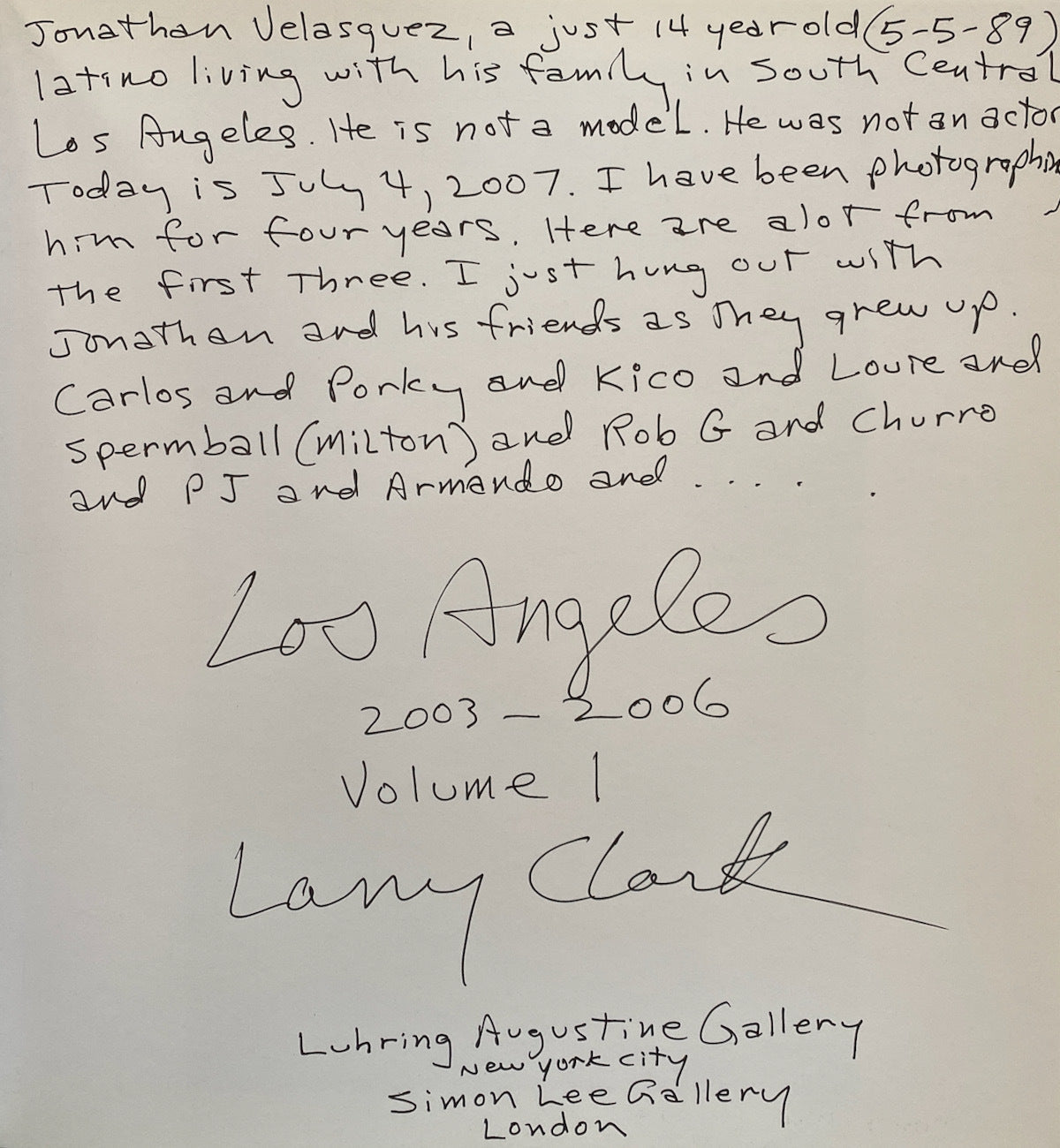 Larry Clark Los Angeles 2003-2006