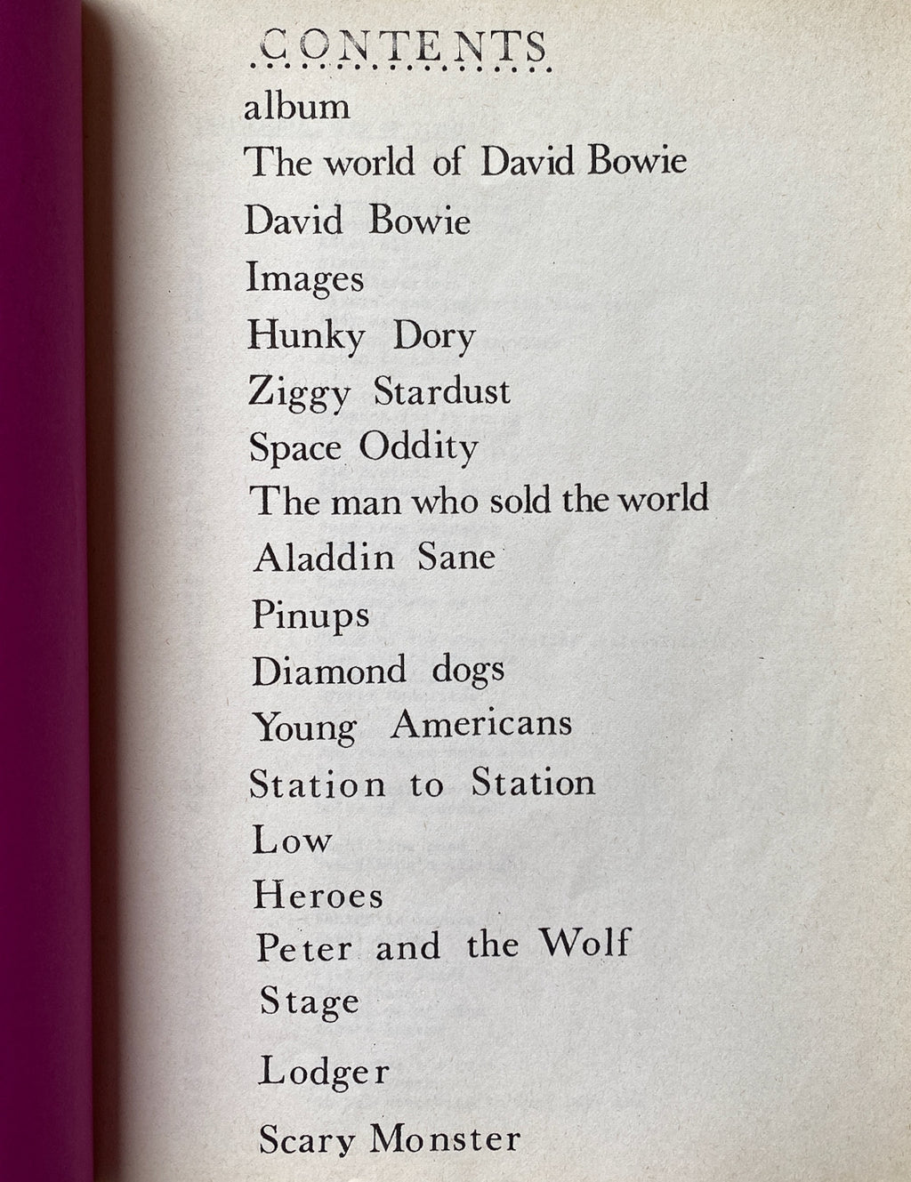 David Bowie Songbook (pink)