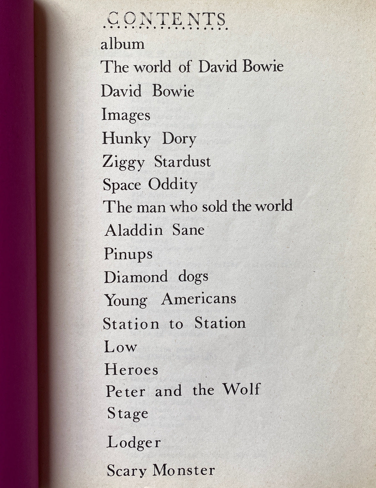David Bowie Songbook (pink)