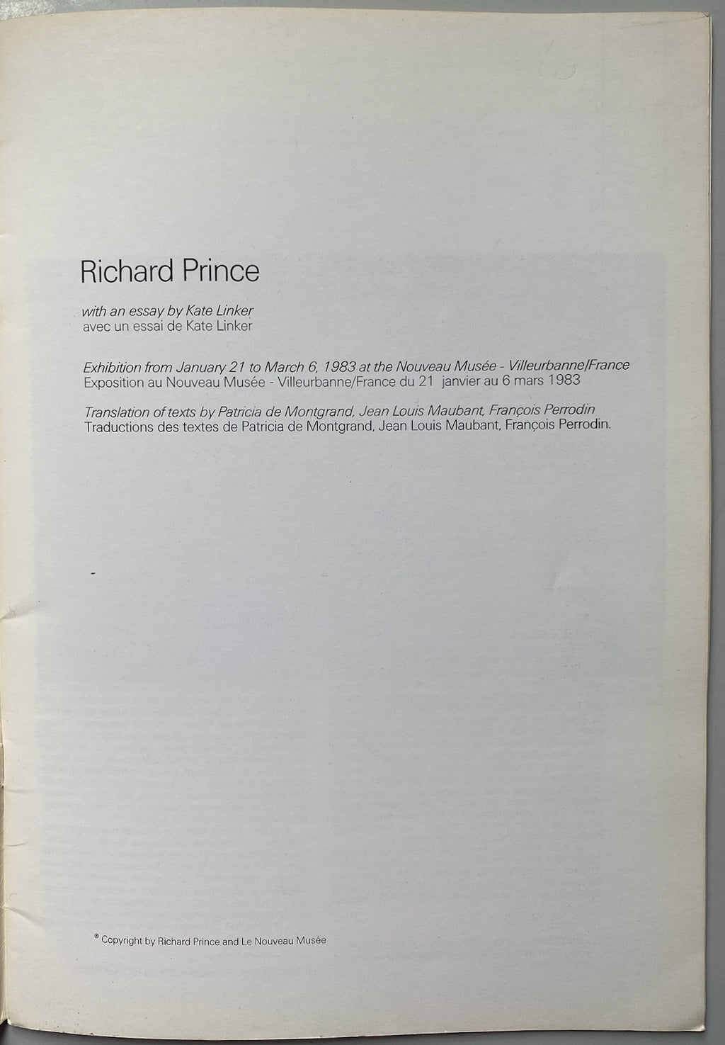 Richard Prince Pamphlet