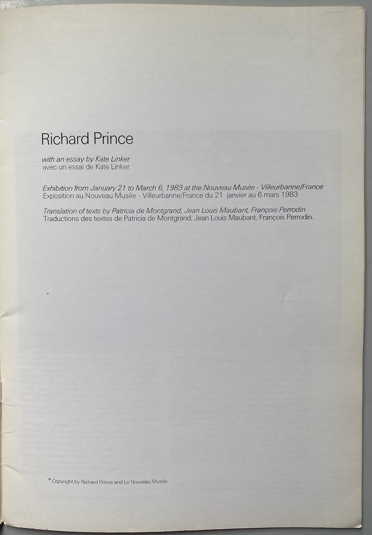 Richard Prince Pamphlet