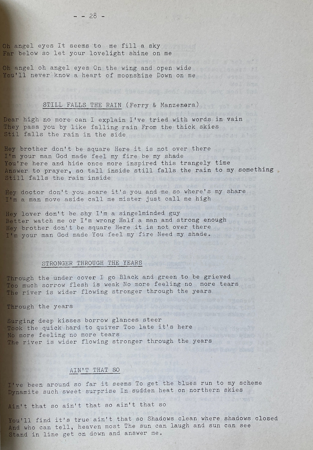 Roxy Music Songbook