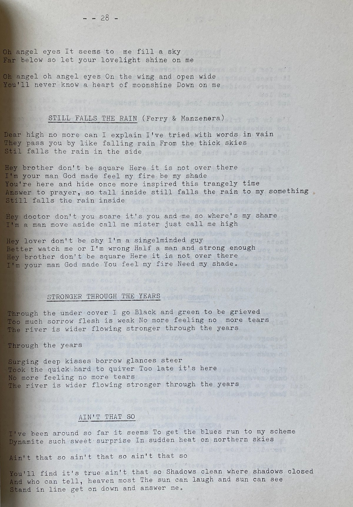 Roxy Music Songbook
