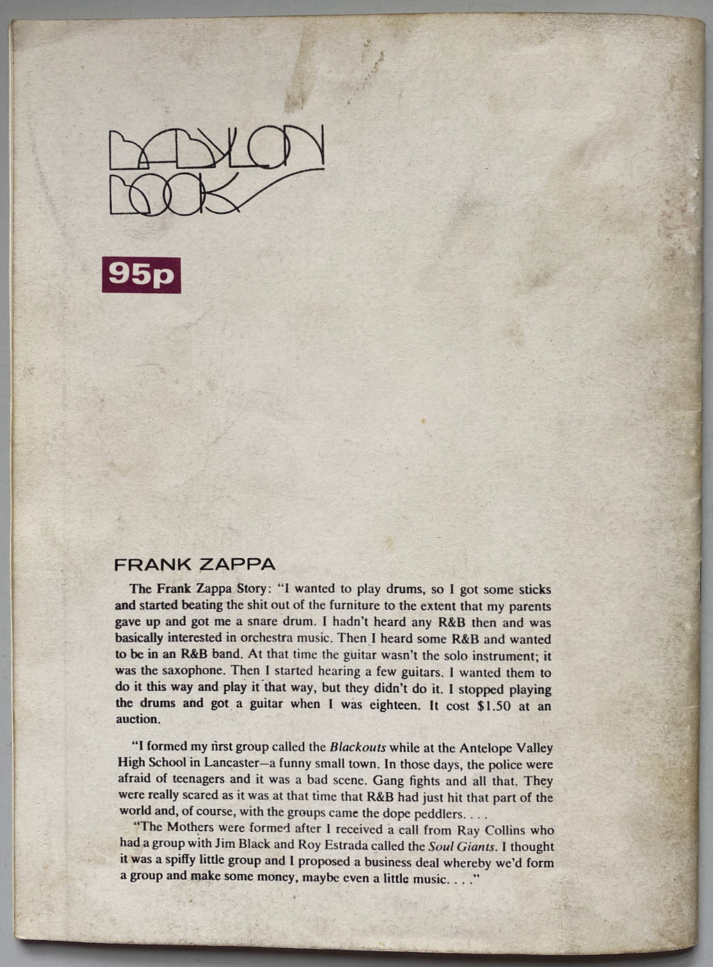 Ten Years On The Road With Frank Zappa