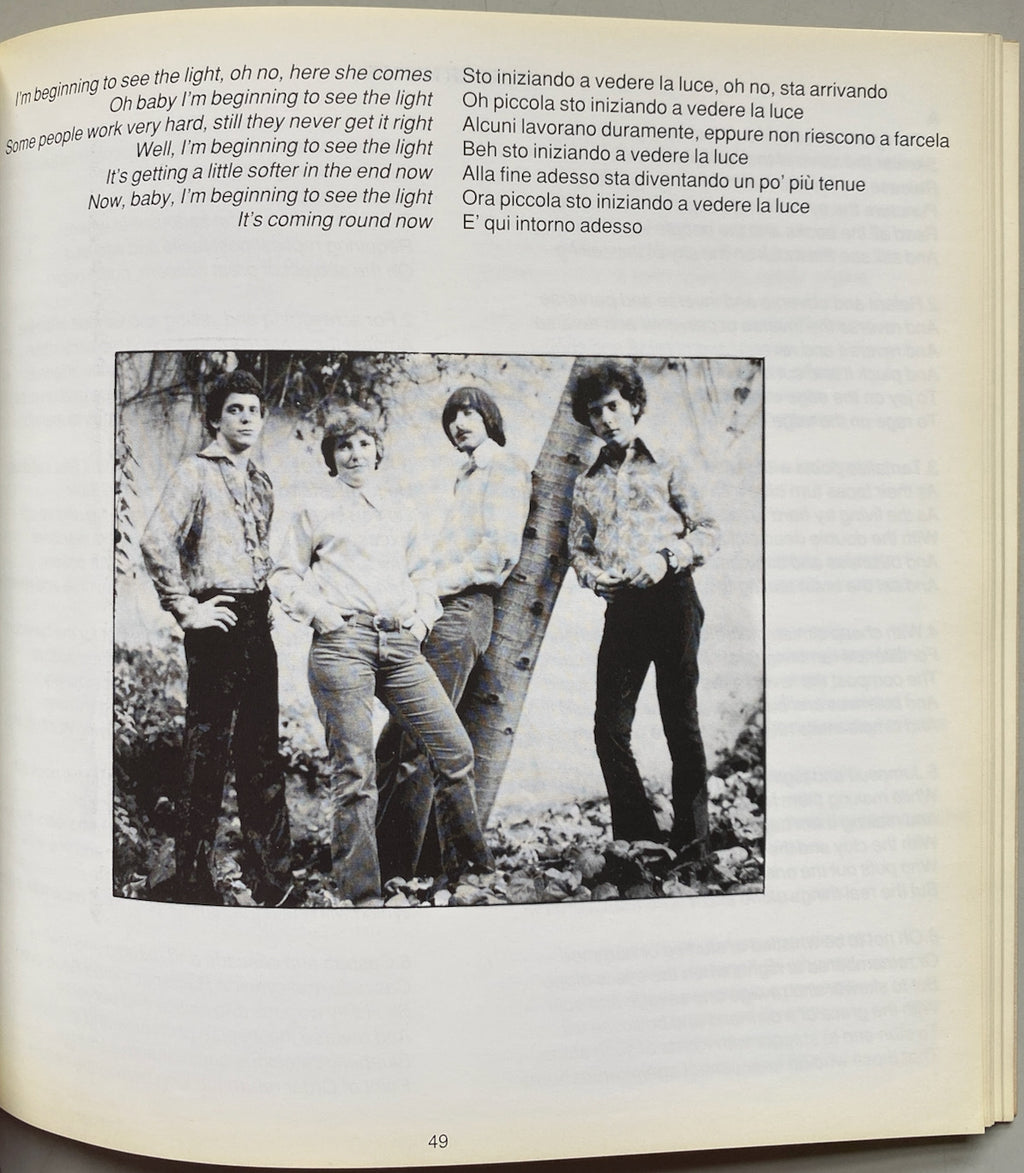 Velvet Underground English / Italian Lyric Book