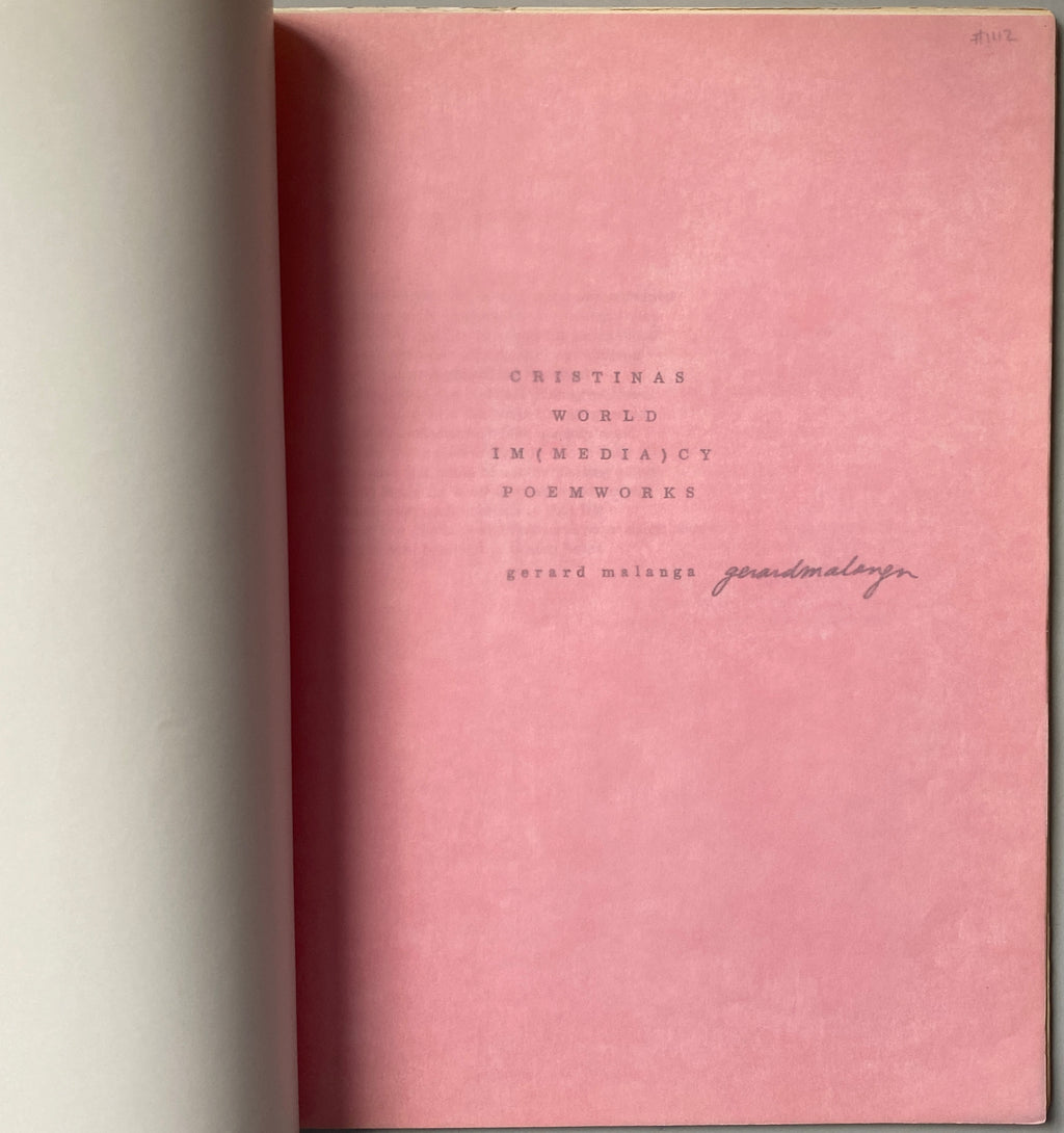 [SIGNED] GERARD MALANGA CRISTINAS WORLD