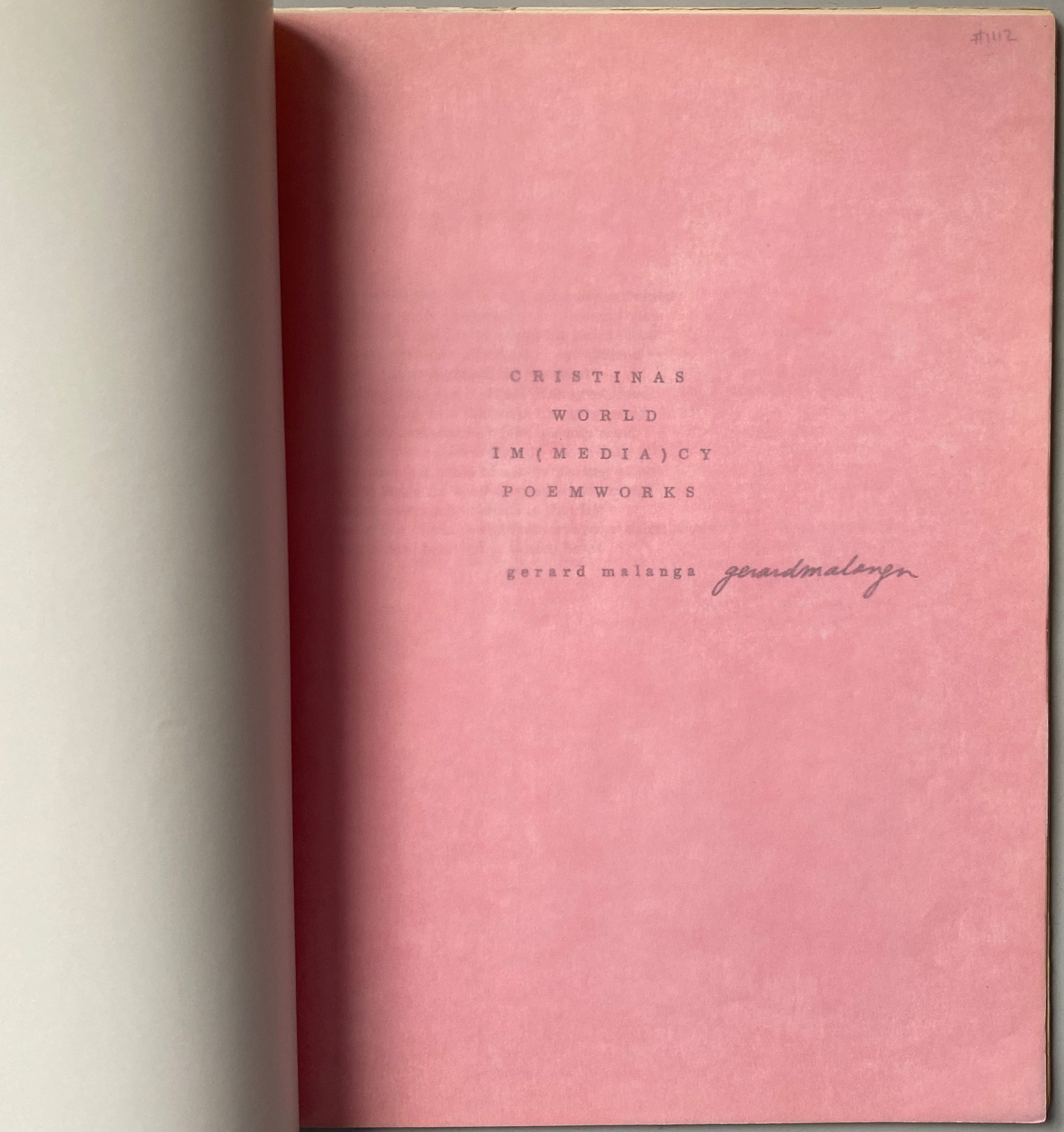 [SIGNED] GERARD MALANGA CRISTINAS WORLD