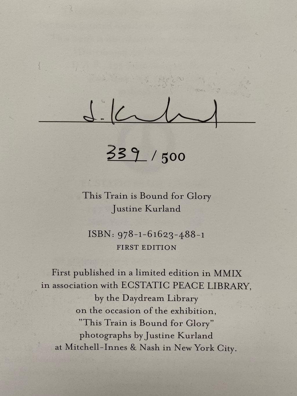 [SIGNED] JUSTINE KURLAND