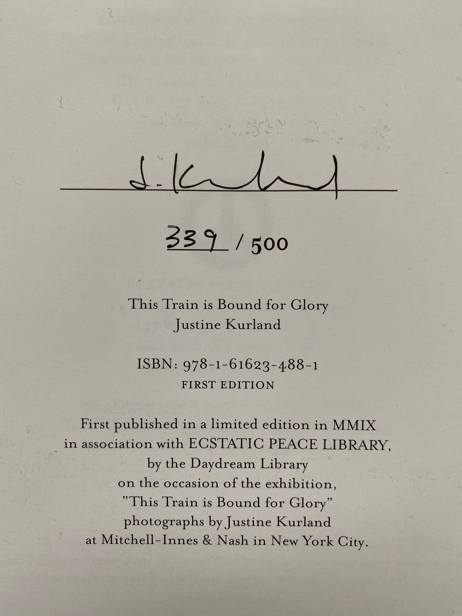 [SIGNED] JUSTINE KURLAND