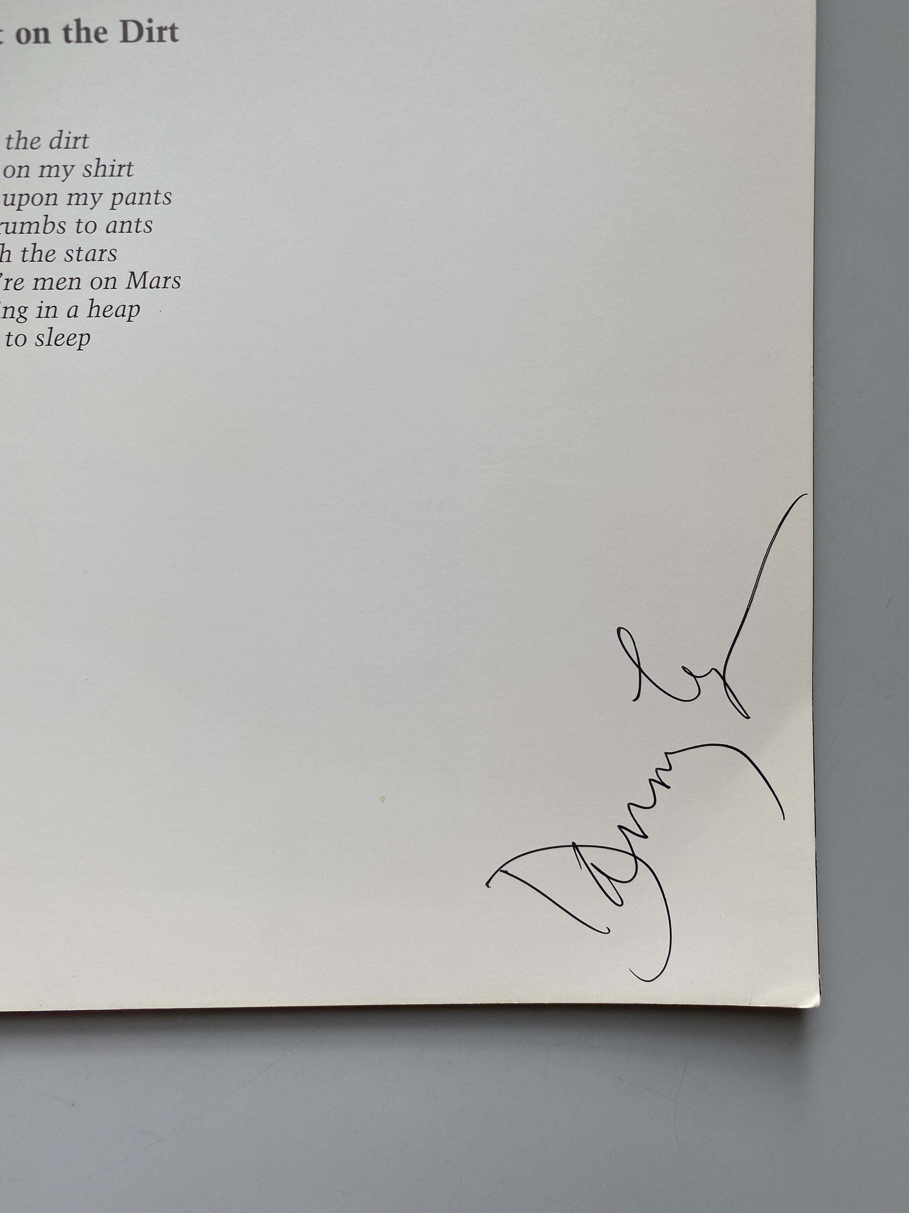 [SIGNED] DANNY LYON I LIKE TO EAT RIGHT ON THE DIRT