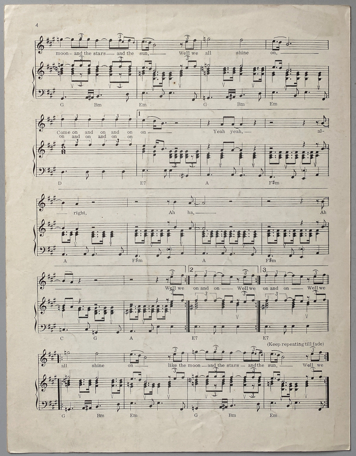 Instant Karma Song Sheet