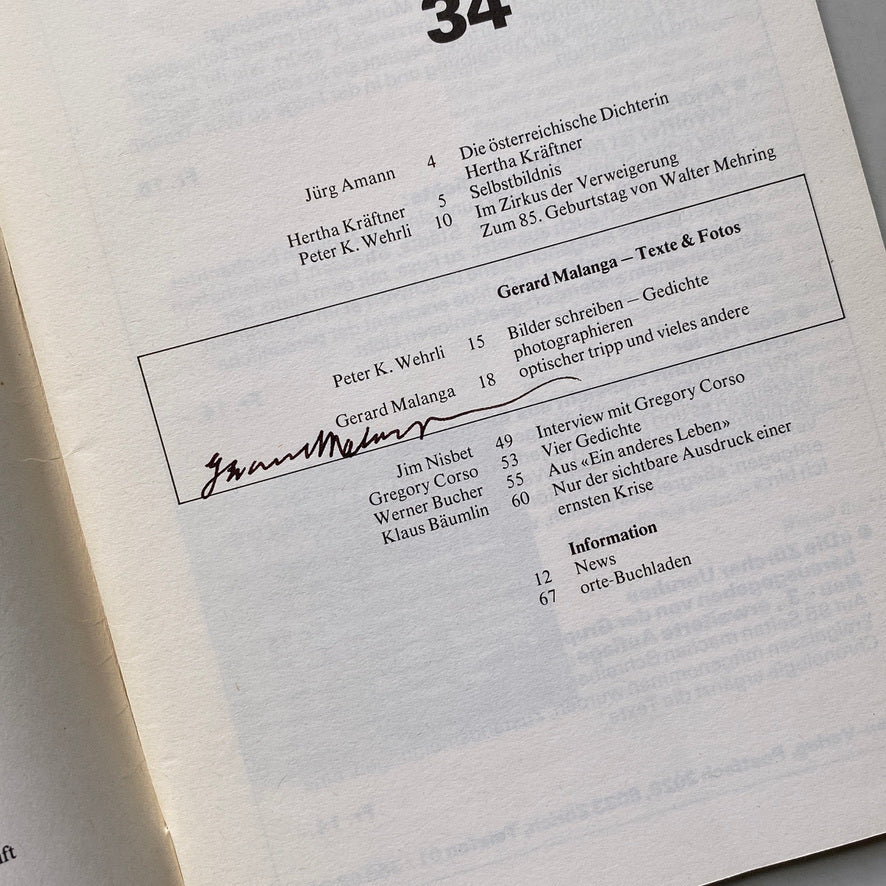 [SIGNED] GERARD MALANGA ORTE 34