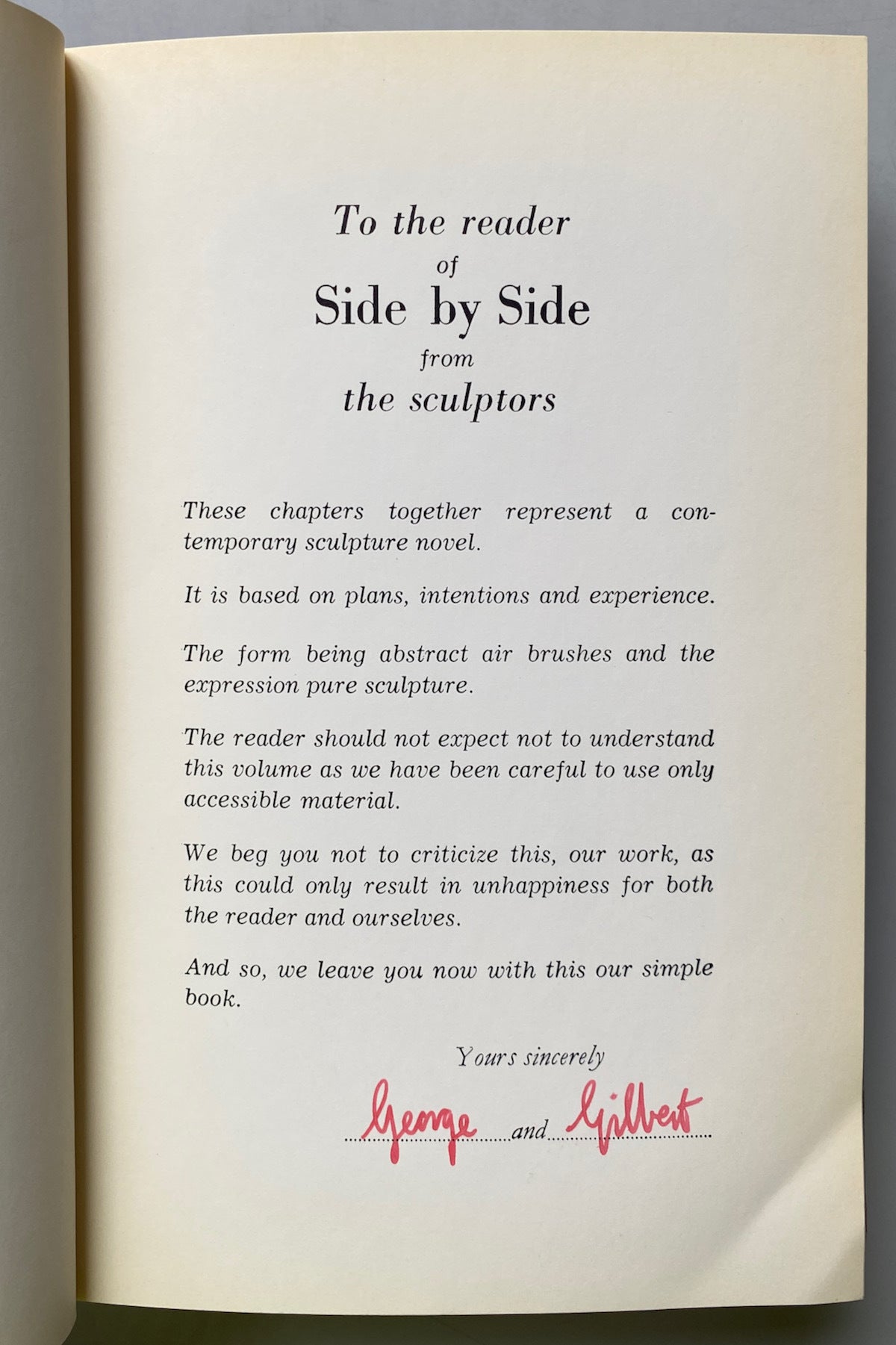 [SIGNED] GILBERT & GEORGE SIDE BY SIDE