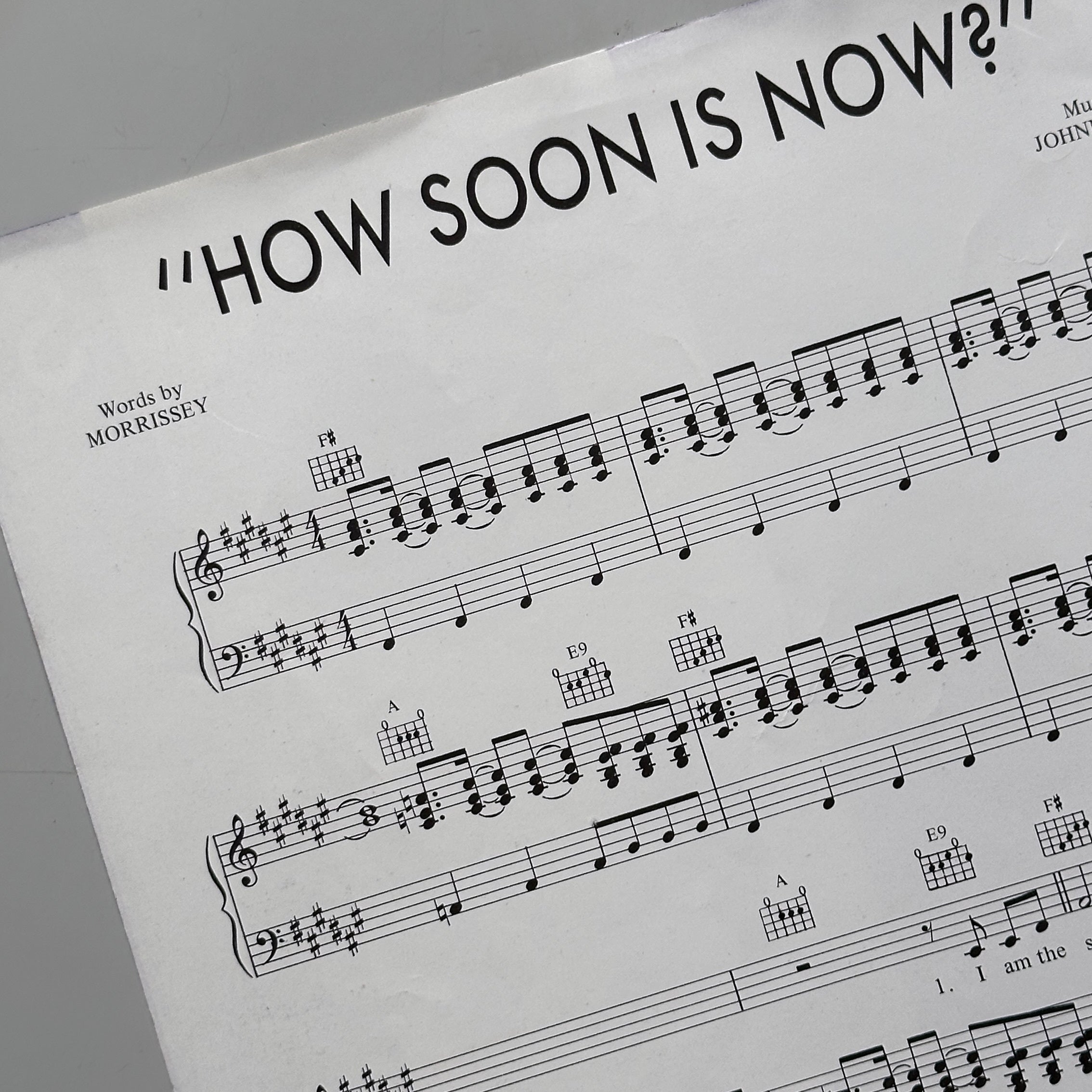 The Smiths How Soon Is Now? Song Sheet – IDEA