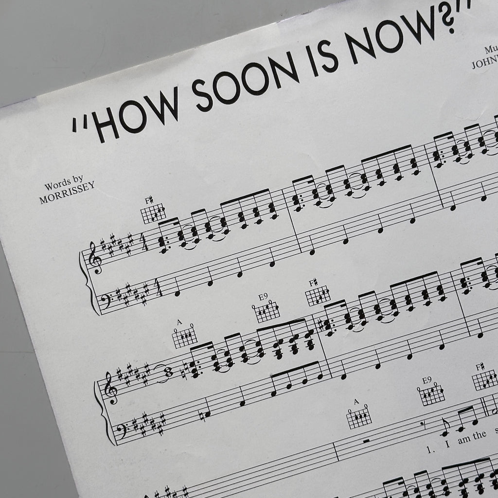 The Smiths How Soon Is Now? Song Sheet