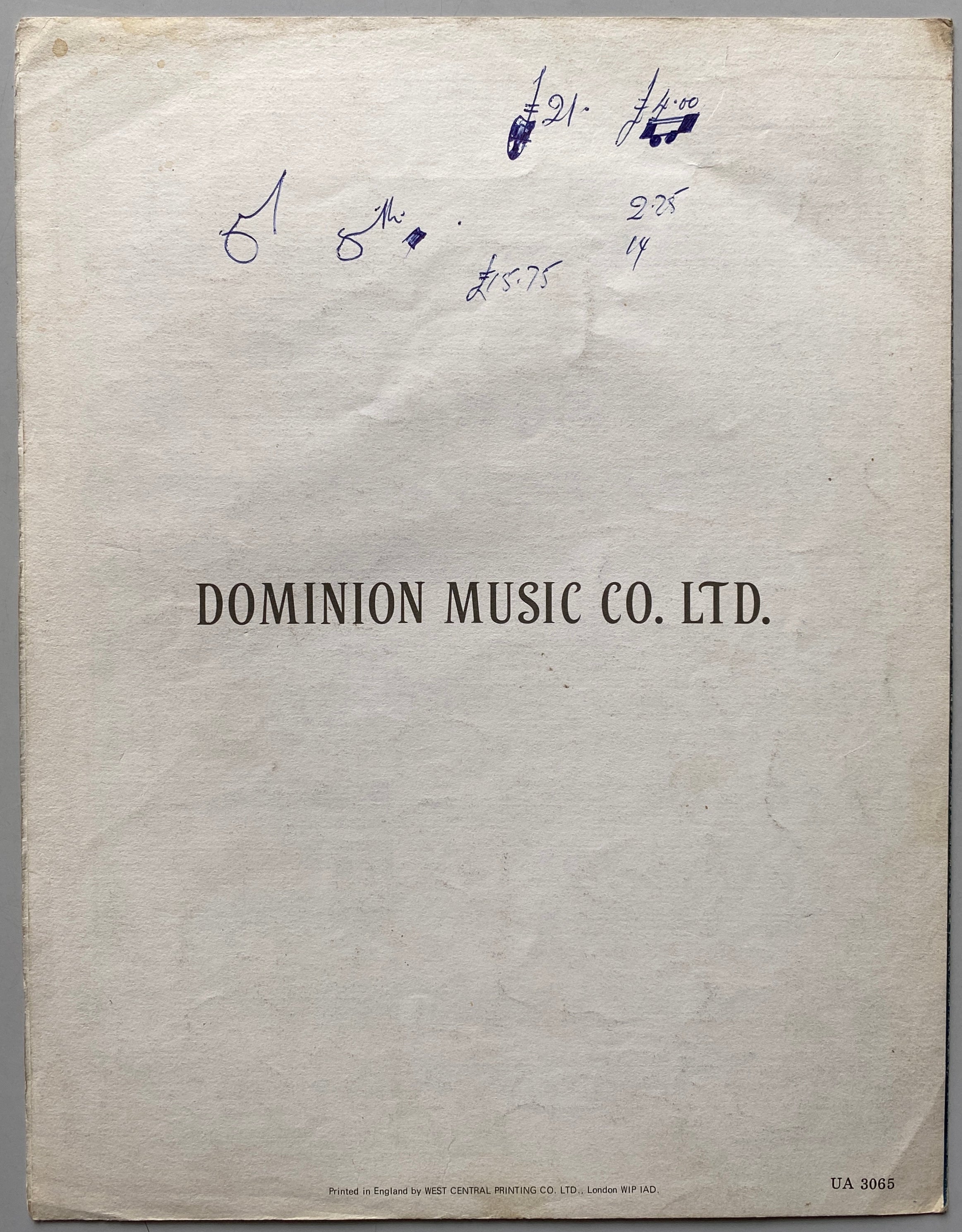 David Bowie Sorrow Song Sheet