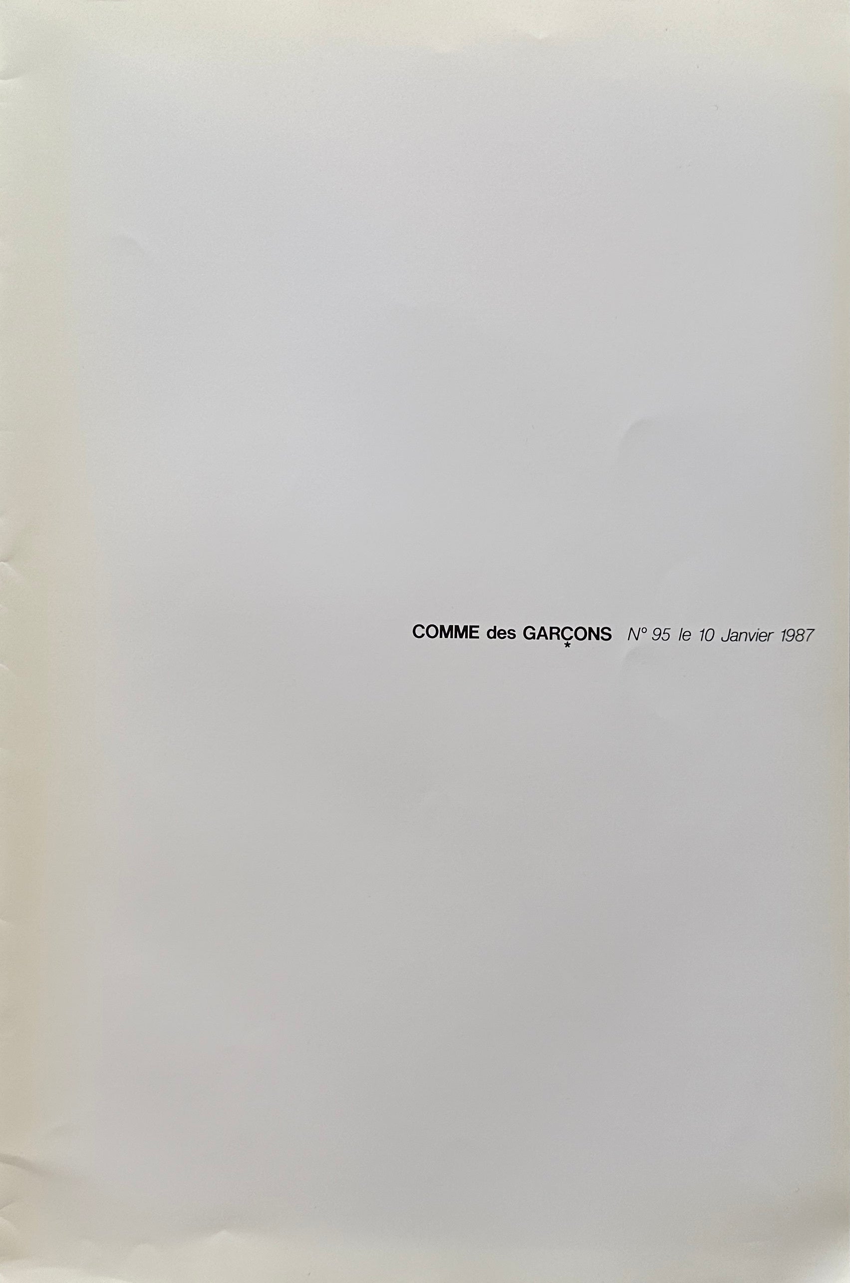 COMME des GARÇONS No.95 January 1987 Sheila Metzner