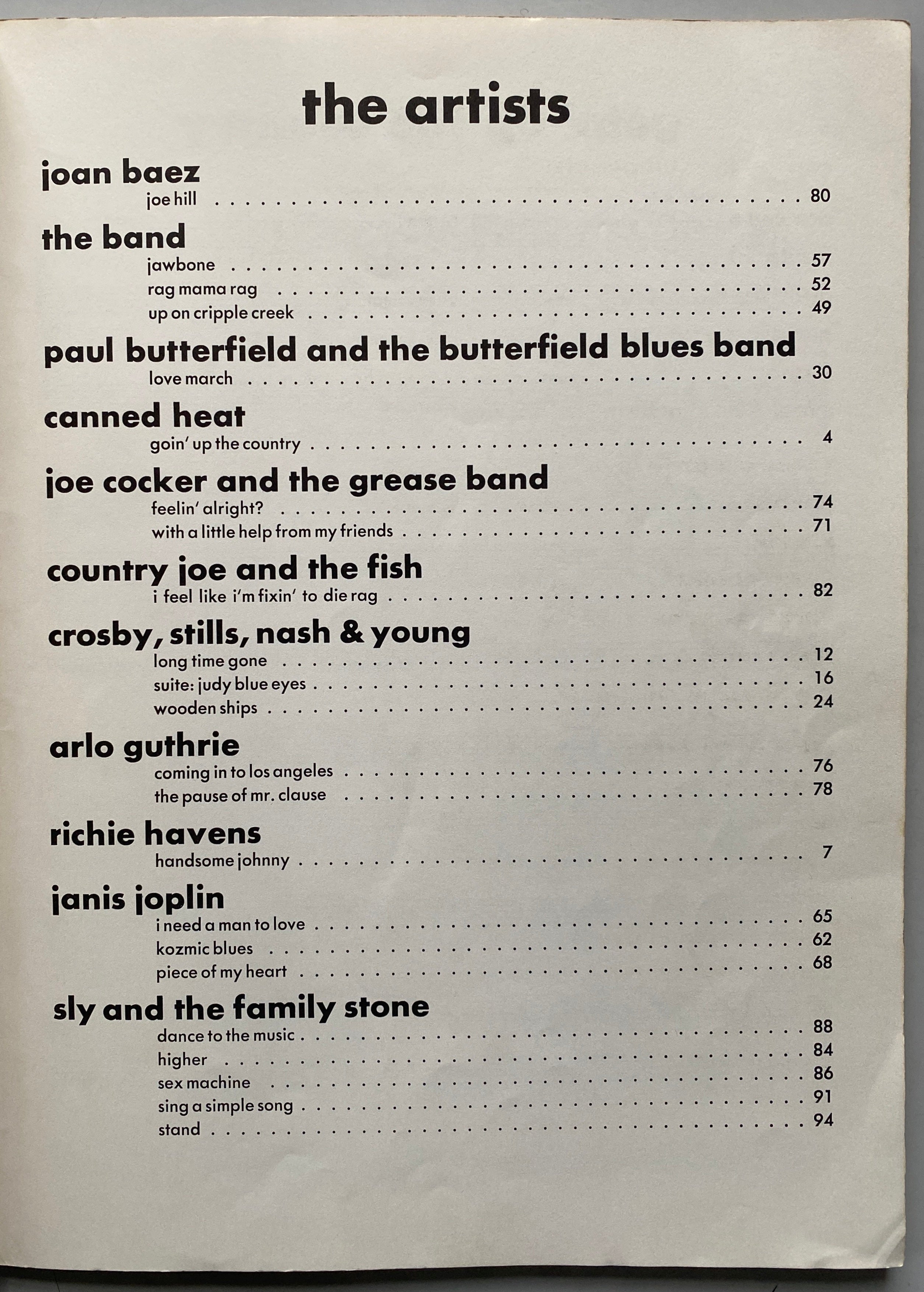 Woodstock Songs and Photos