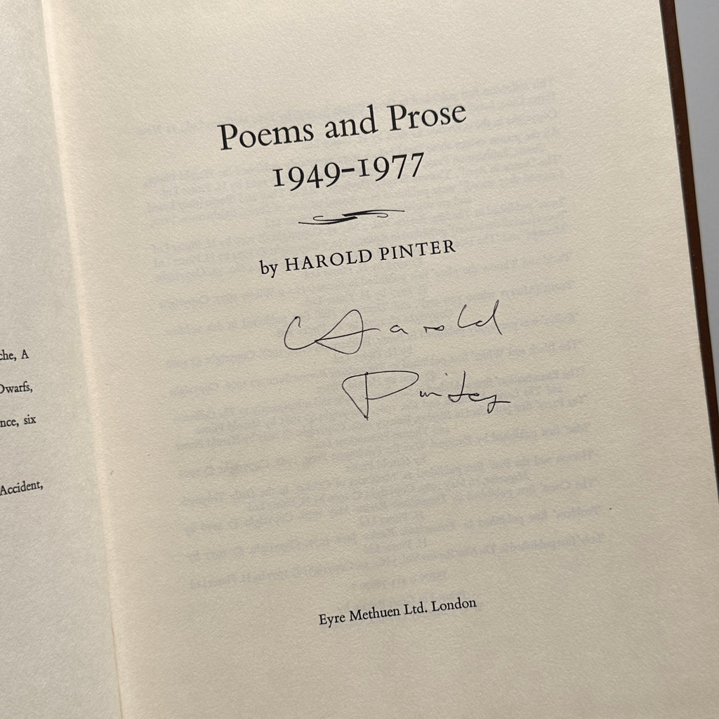 [SIGNED] HAROLD PINTER POEMS AND PROSE 1949 - 1977
