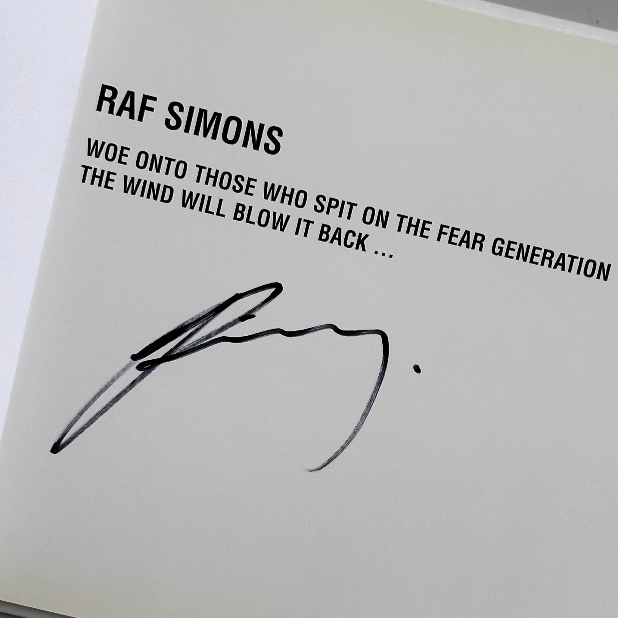 [SIGNED] RAF SIMONS WOE UNTO THOSE