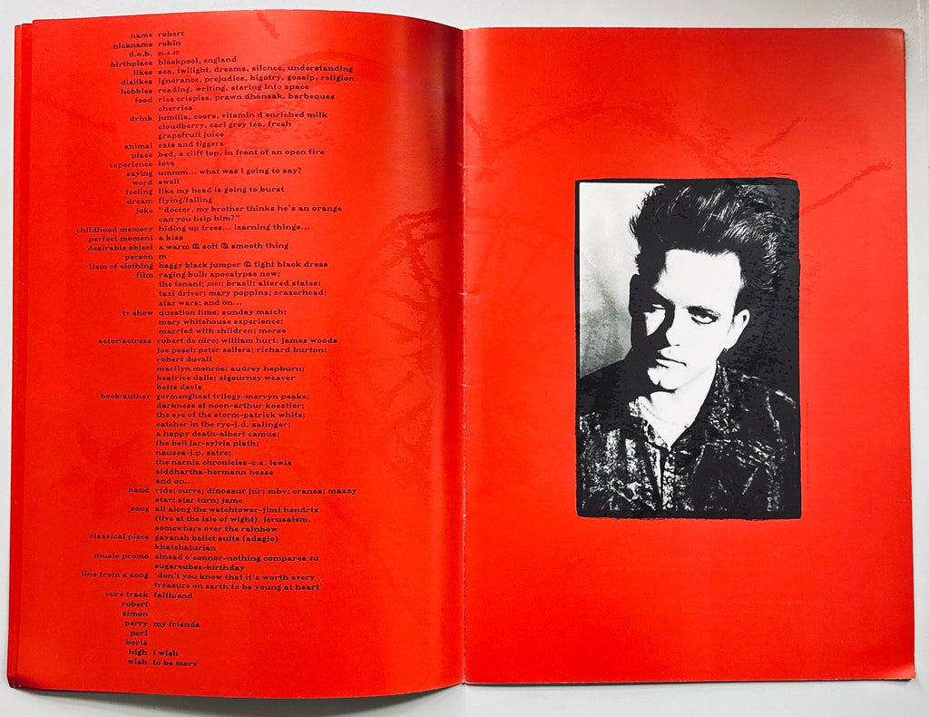 The Cure Wish Tour Programme