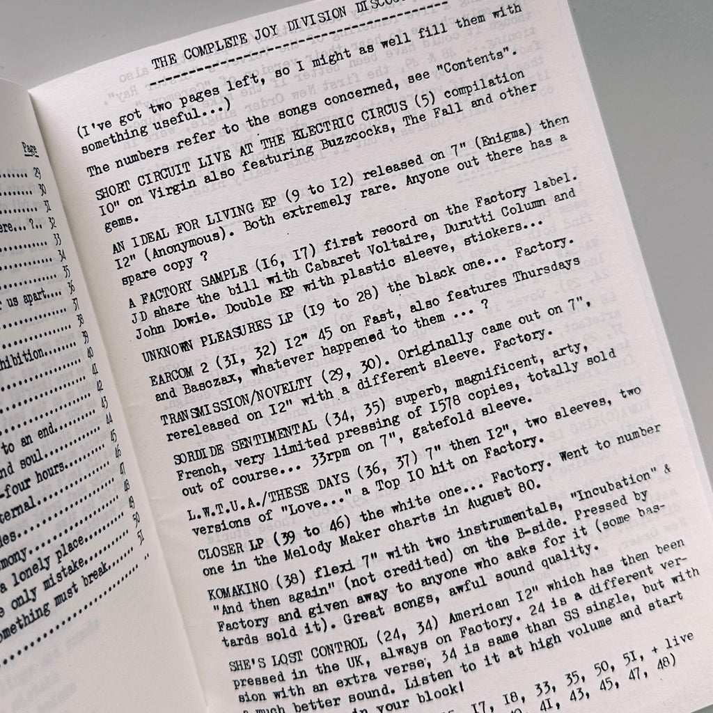 Unique Joy Division Lyric Book