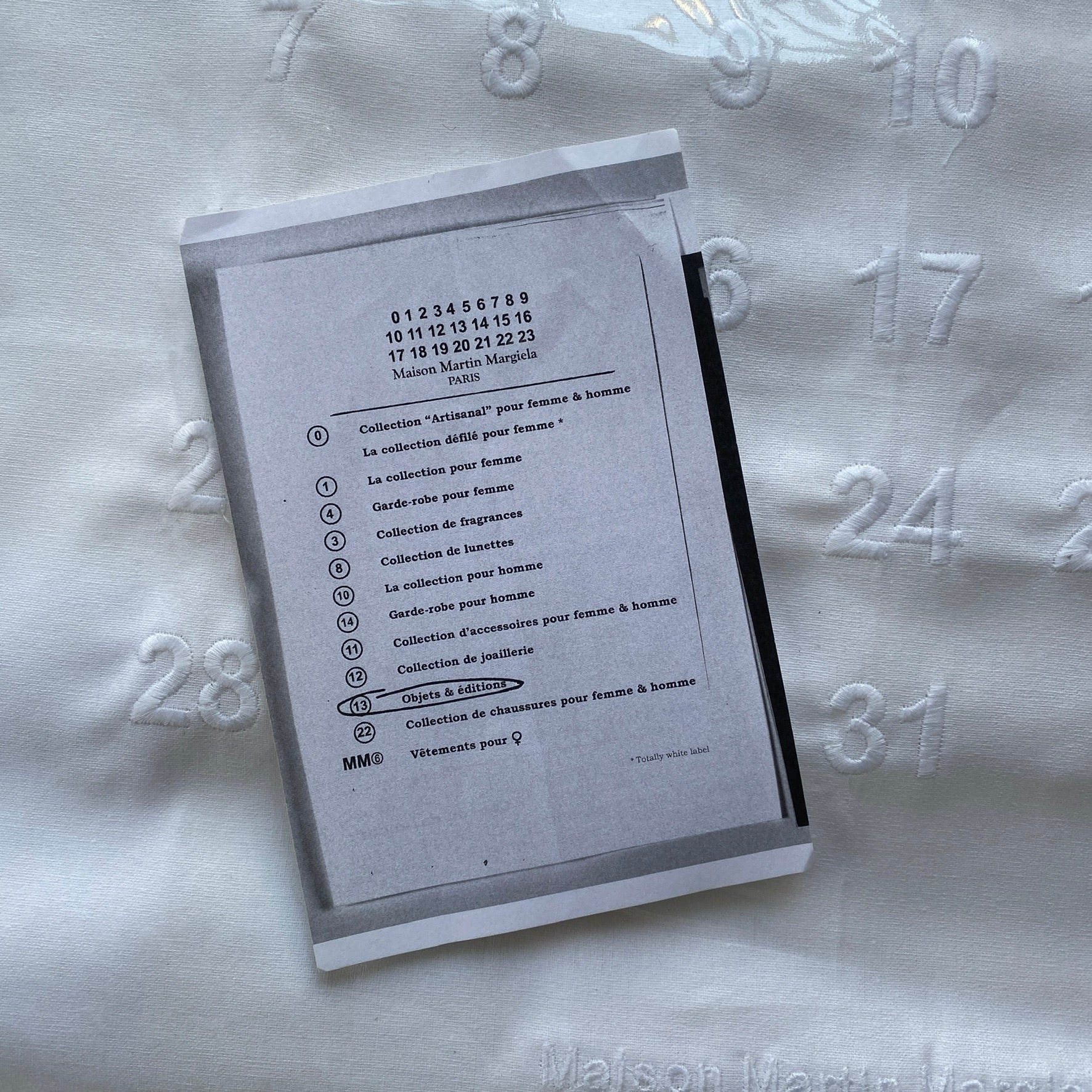 Maison Martin Margiela⑬ Calendar Maison Martin Margiela 2013 Calendar – IDEA