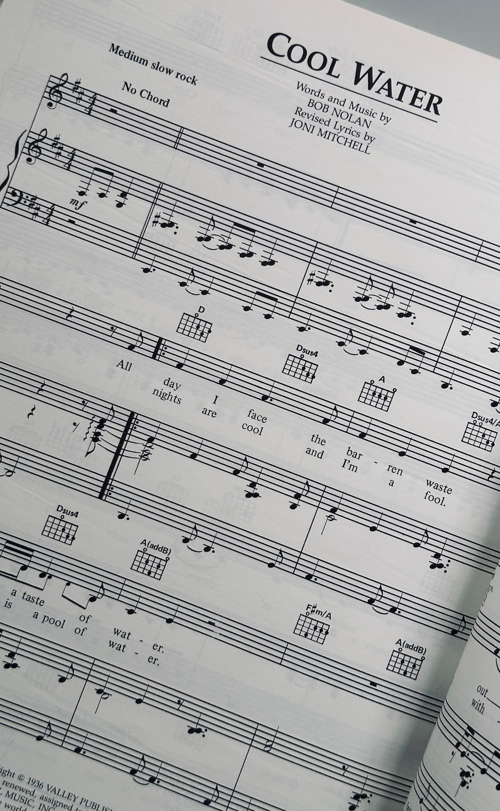 Joni Mitchell Chalk Mark In A Rain Storm Songbook