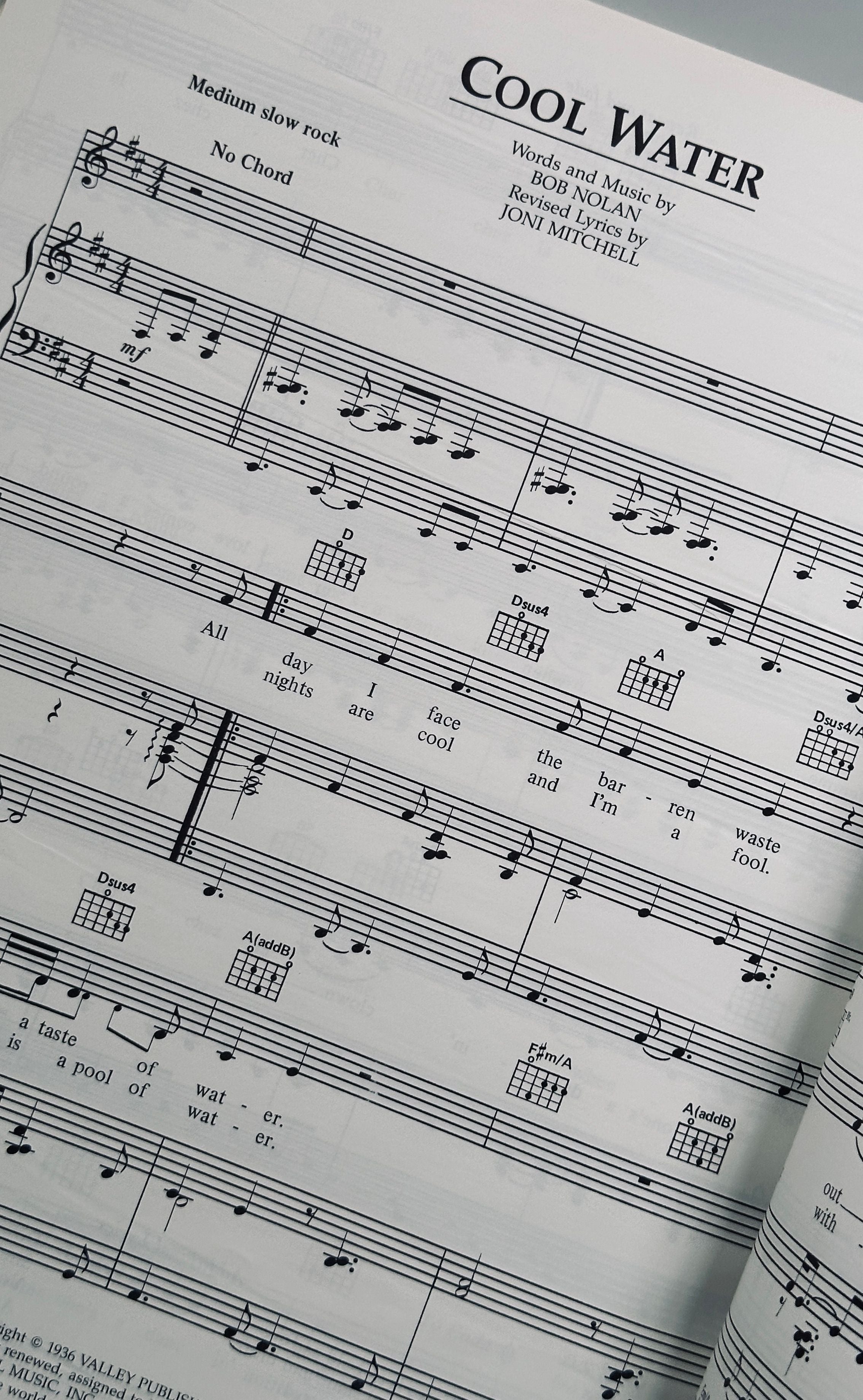 Joni Mitchell Chalk Mark In A Rain Storm Songbook