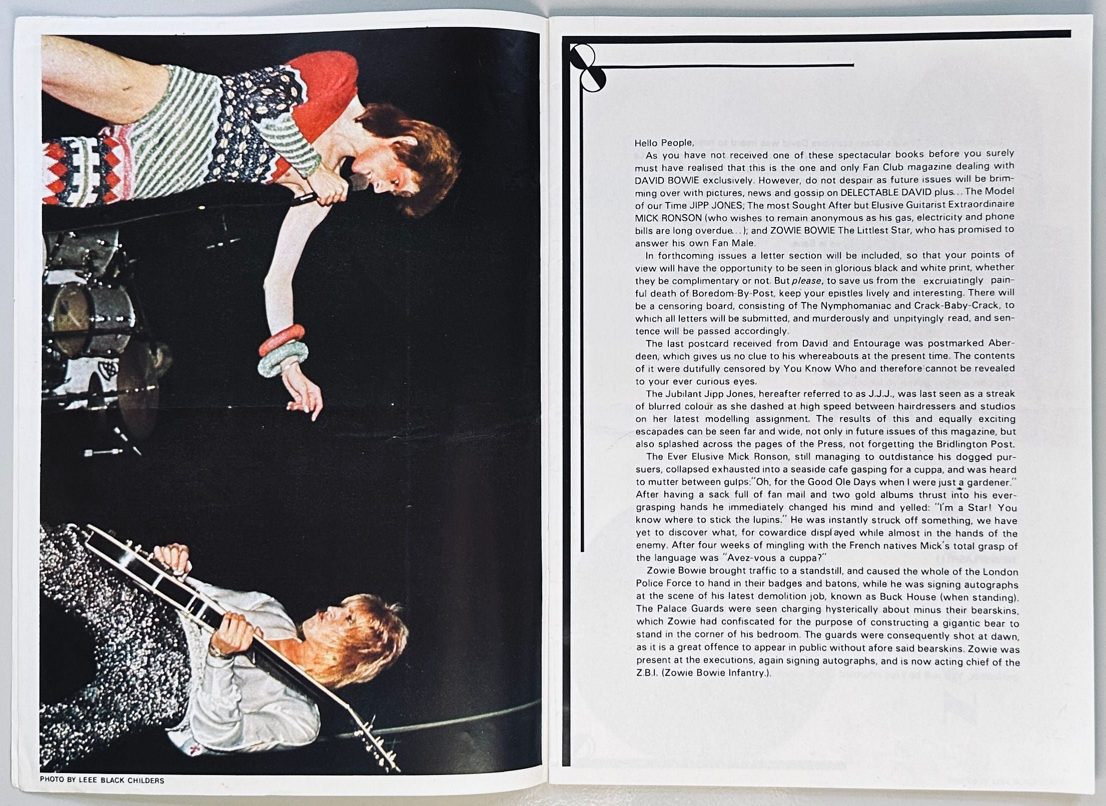 David Bowie Fan Club Magazine Issue 1