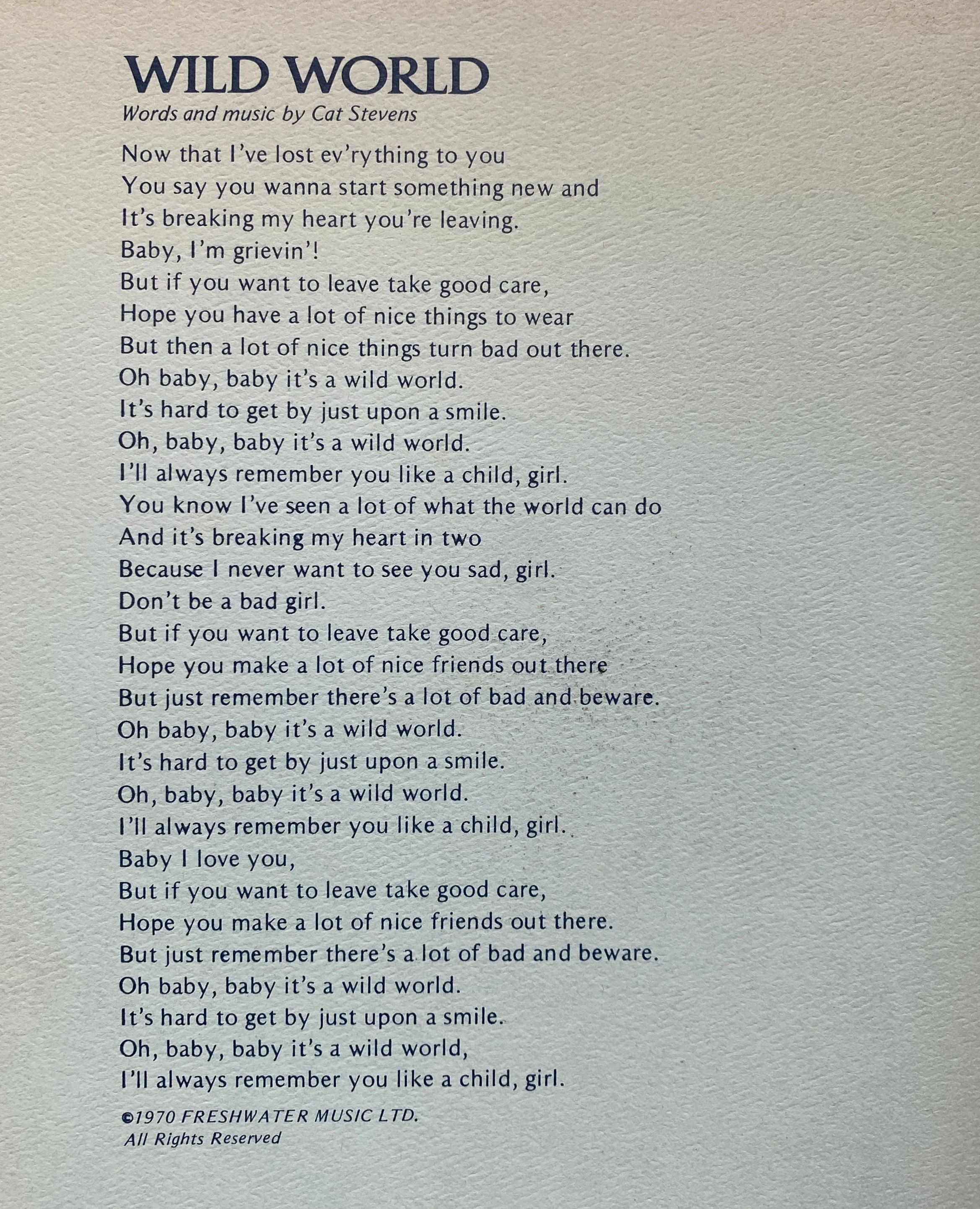Cat Stevens Greatest Hits Songbook