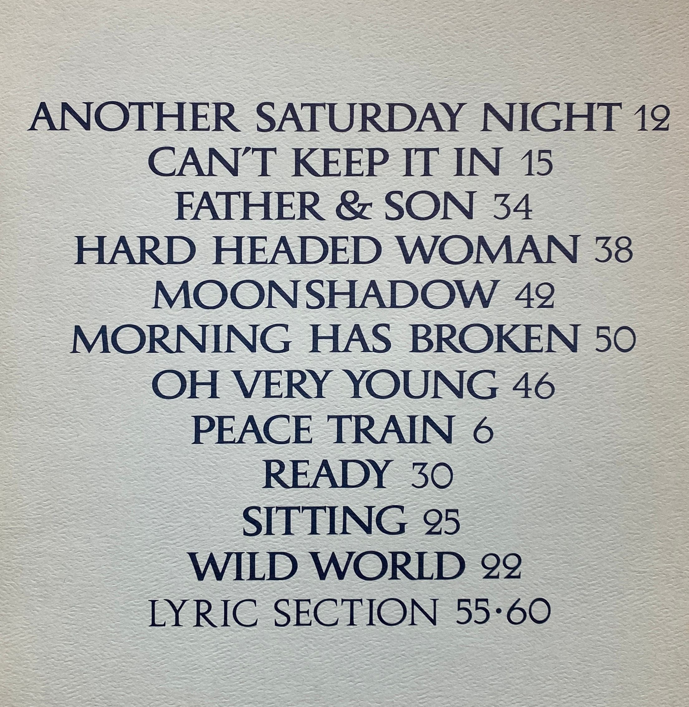 Cat Stevens Greatest Hits Songbook