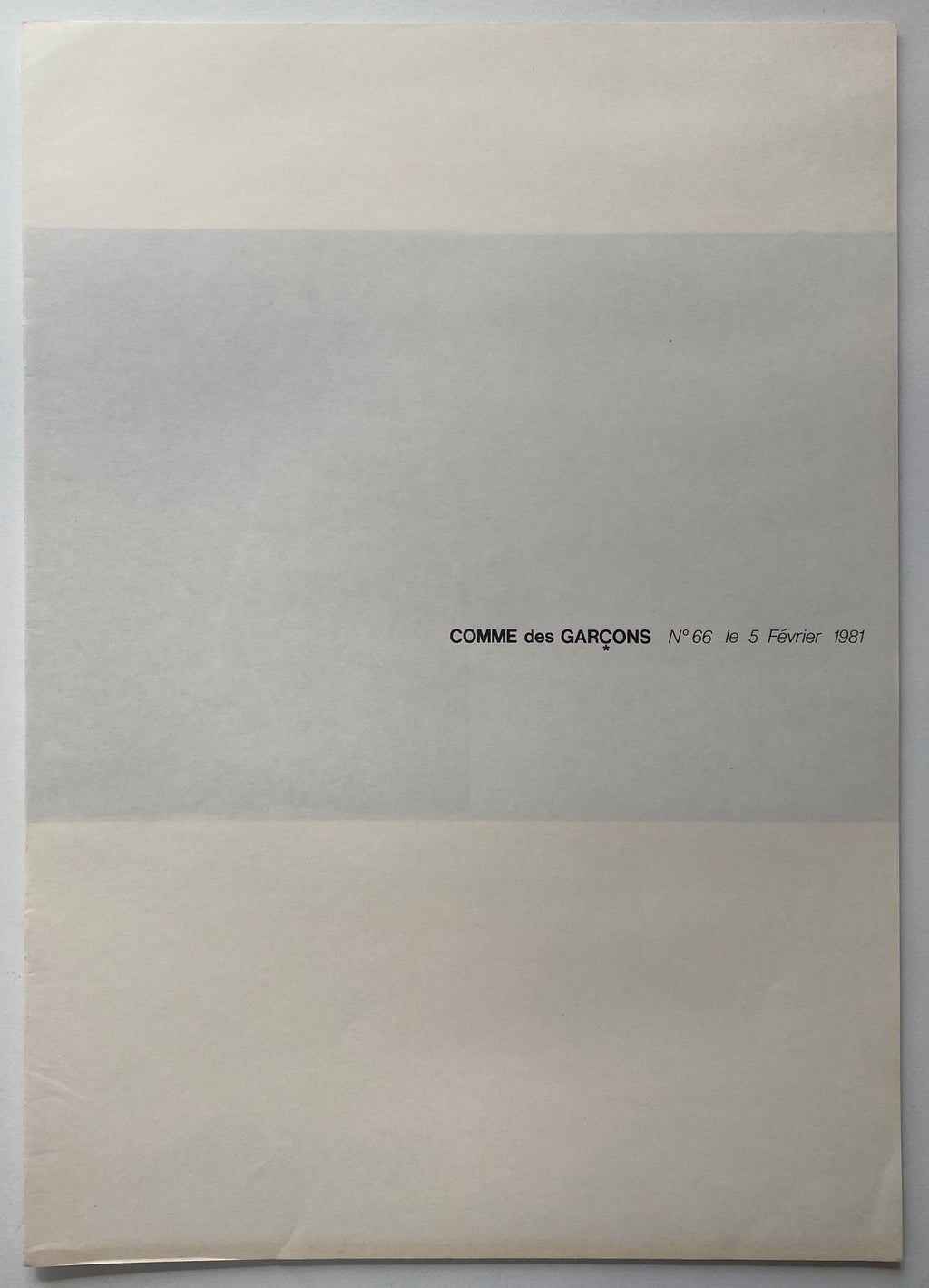 COMME des GARÇONS February 1981 No. 66 Deborah Turbeville