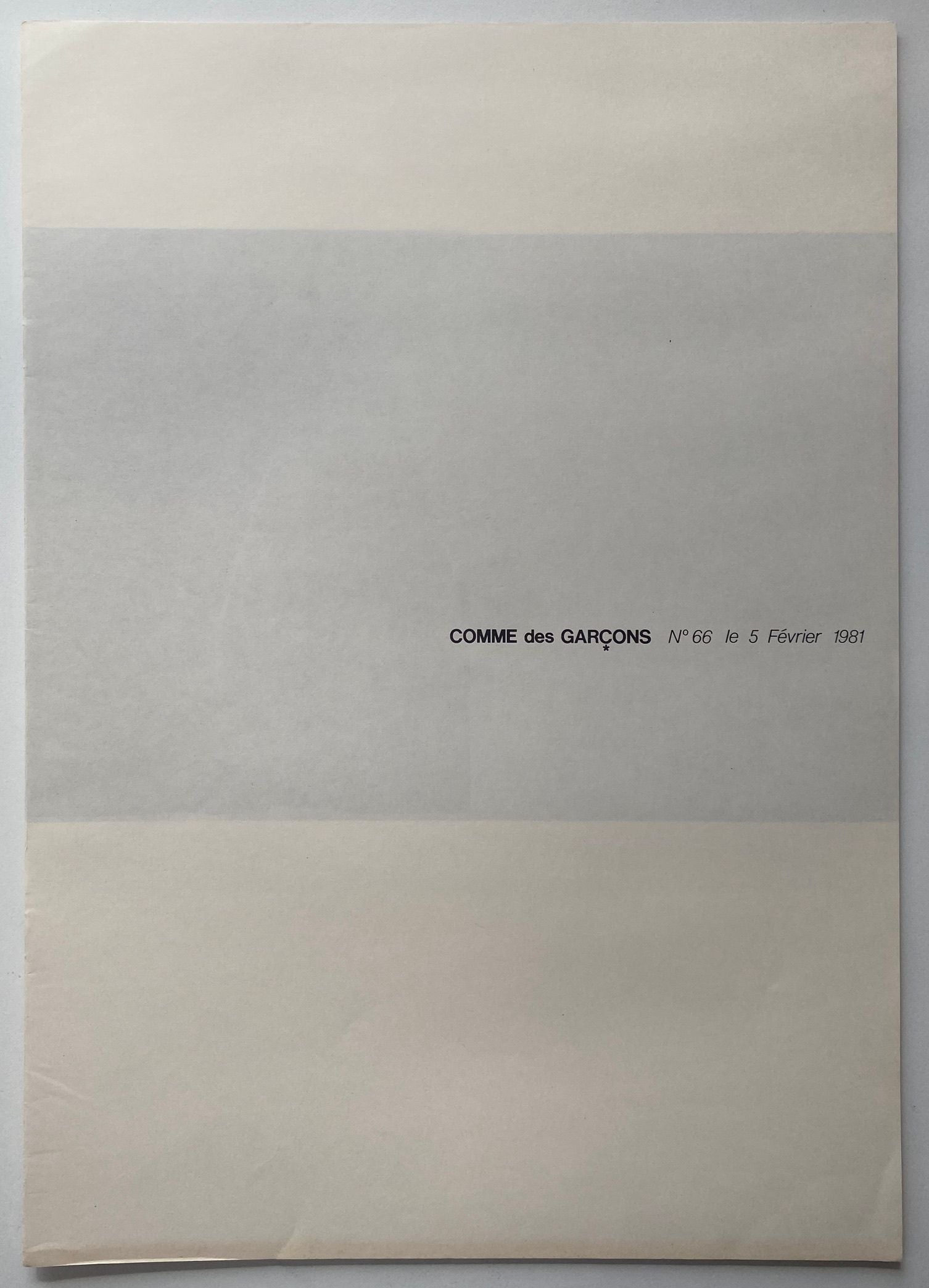 COMME des GARÇONS February 1981 No. 66 Deborah Turbeville