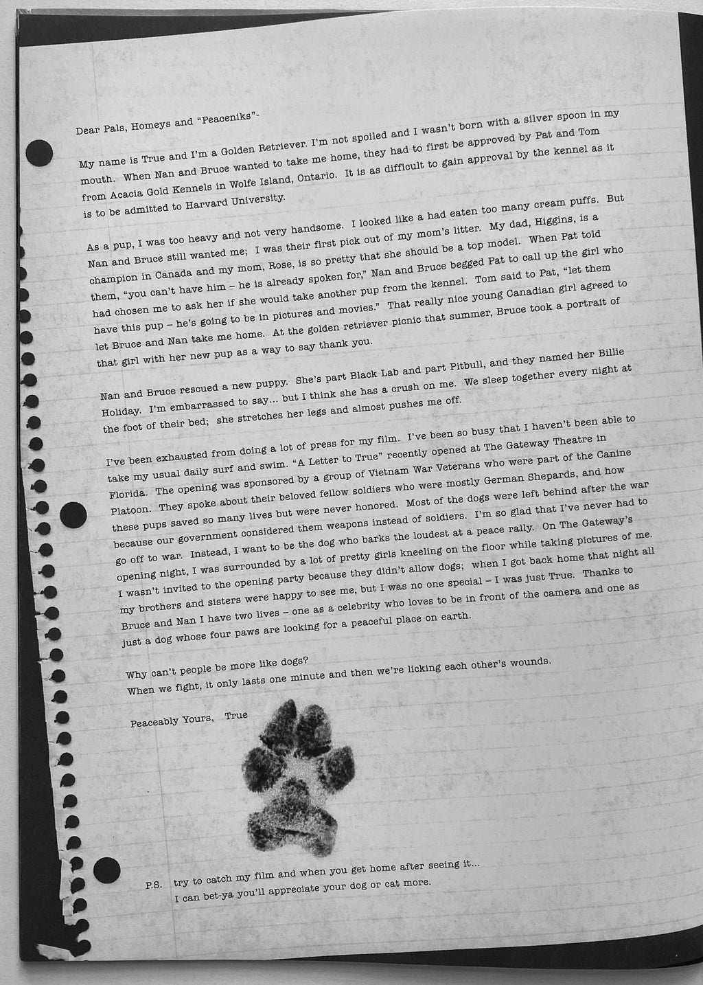 A Letter To True Bruce Weber