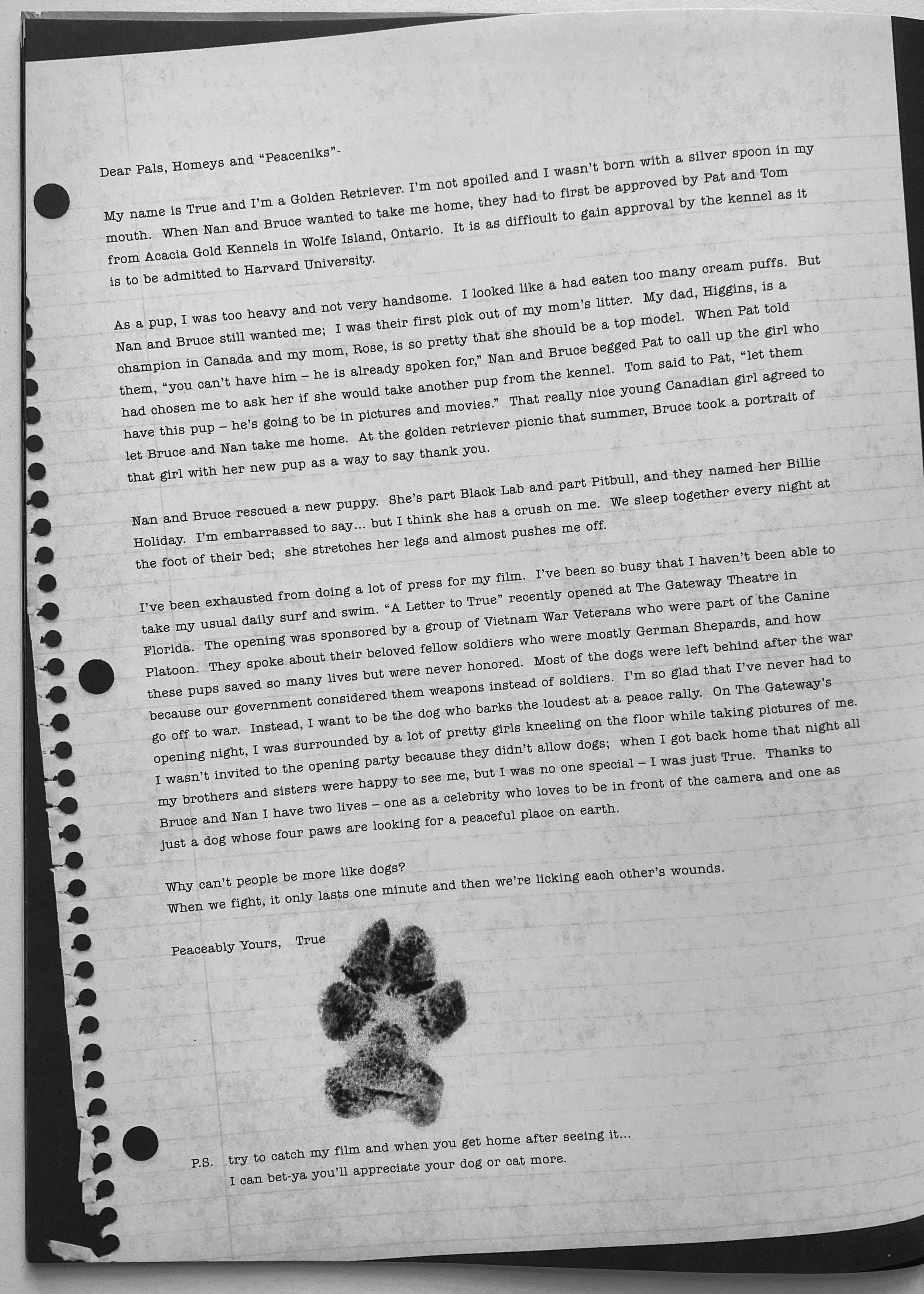A Letter To True Bruce Weber